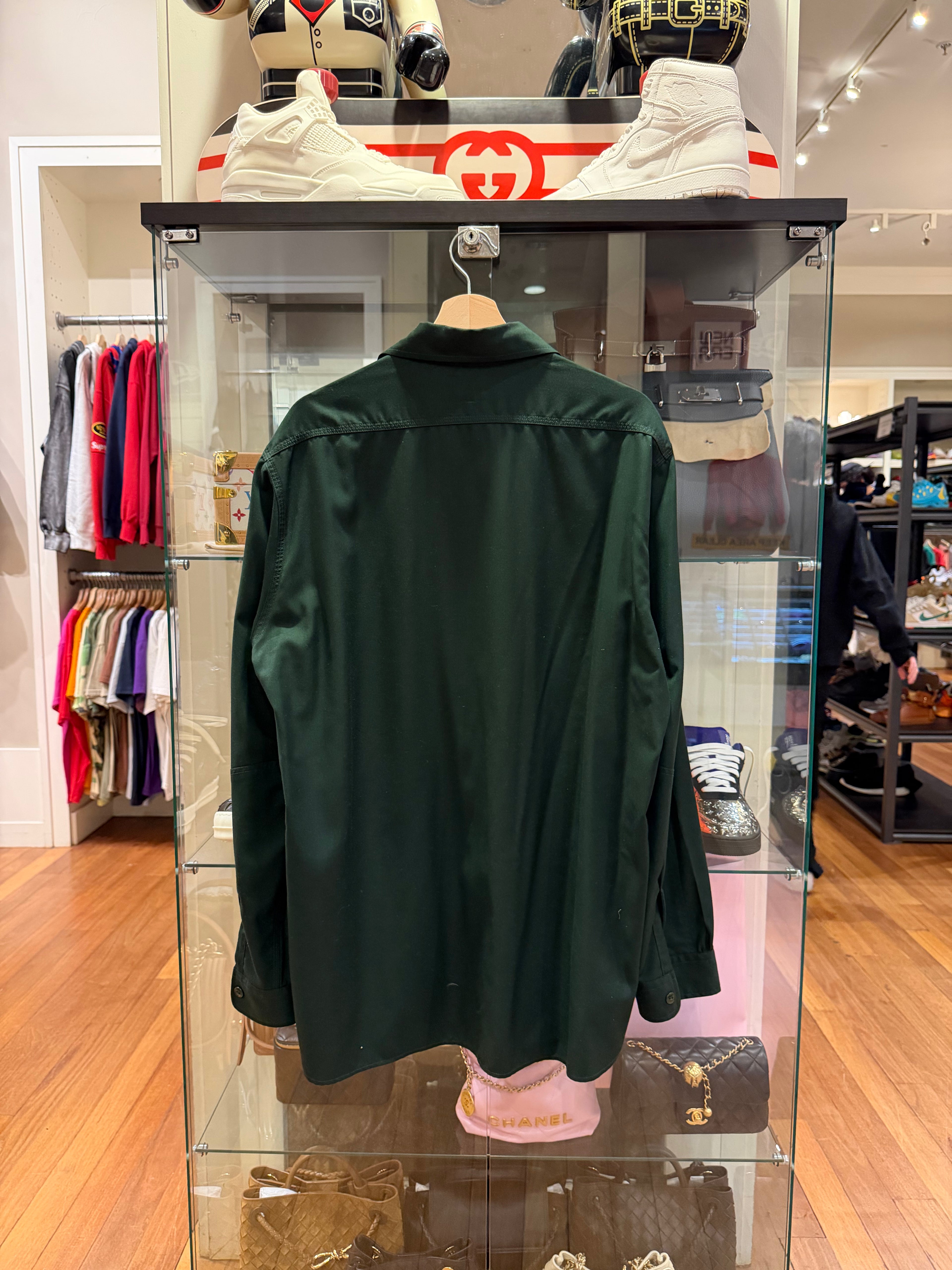 Needles Button Up LS Shirt -
Army Green
