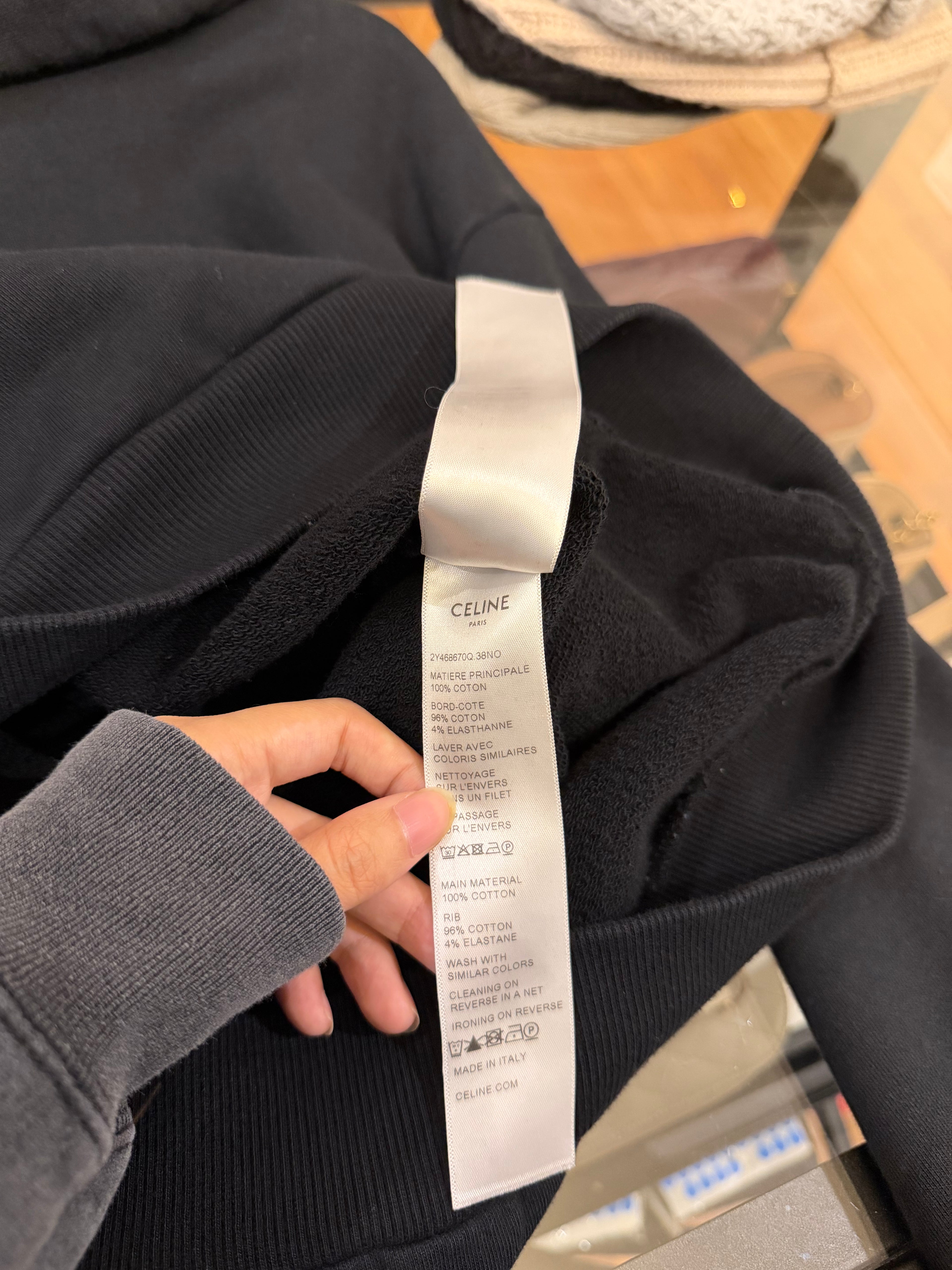Celine Wide Lace Loose
Hoodie - Black
