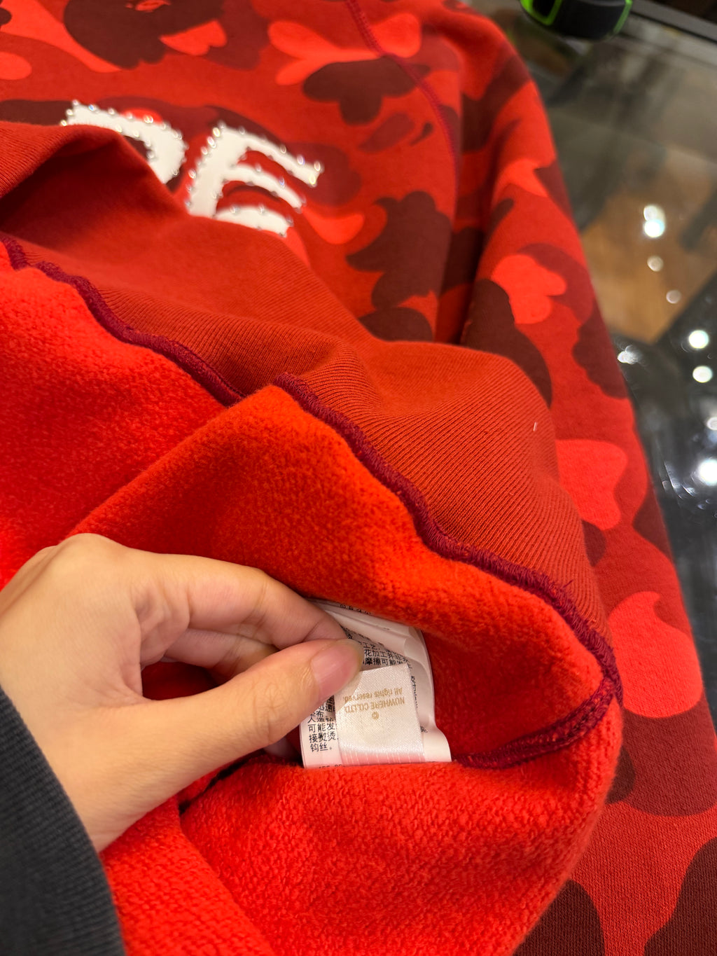 Bape Swarovski Color Camo Crystal Stone Crewneck