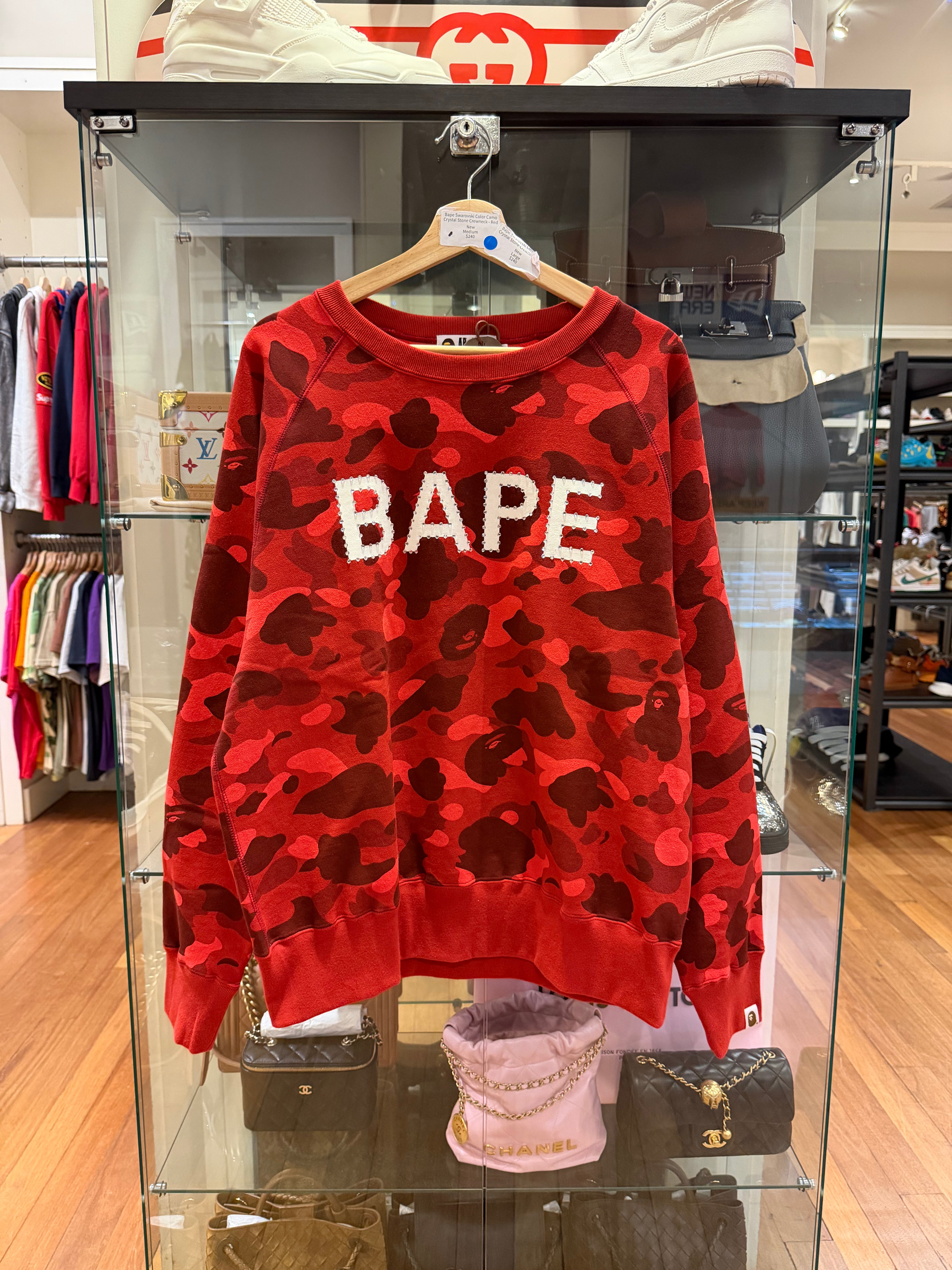 Bape Swarovski Color Camo Crystal Stone Crewneck