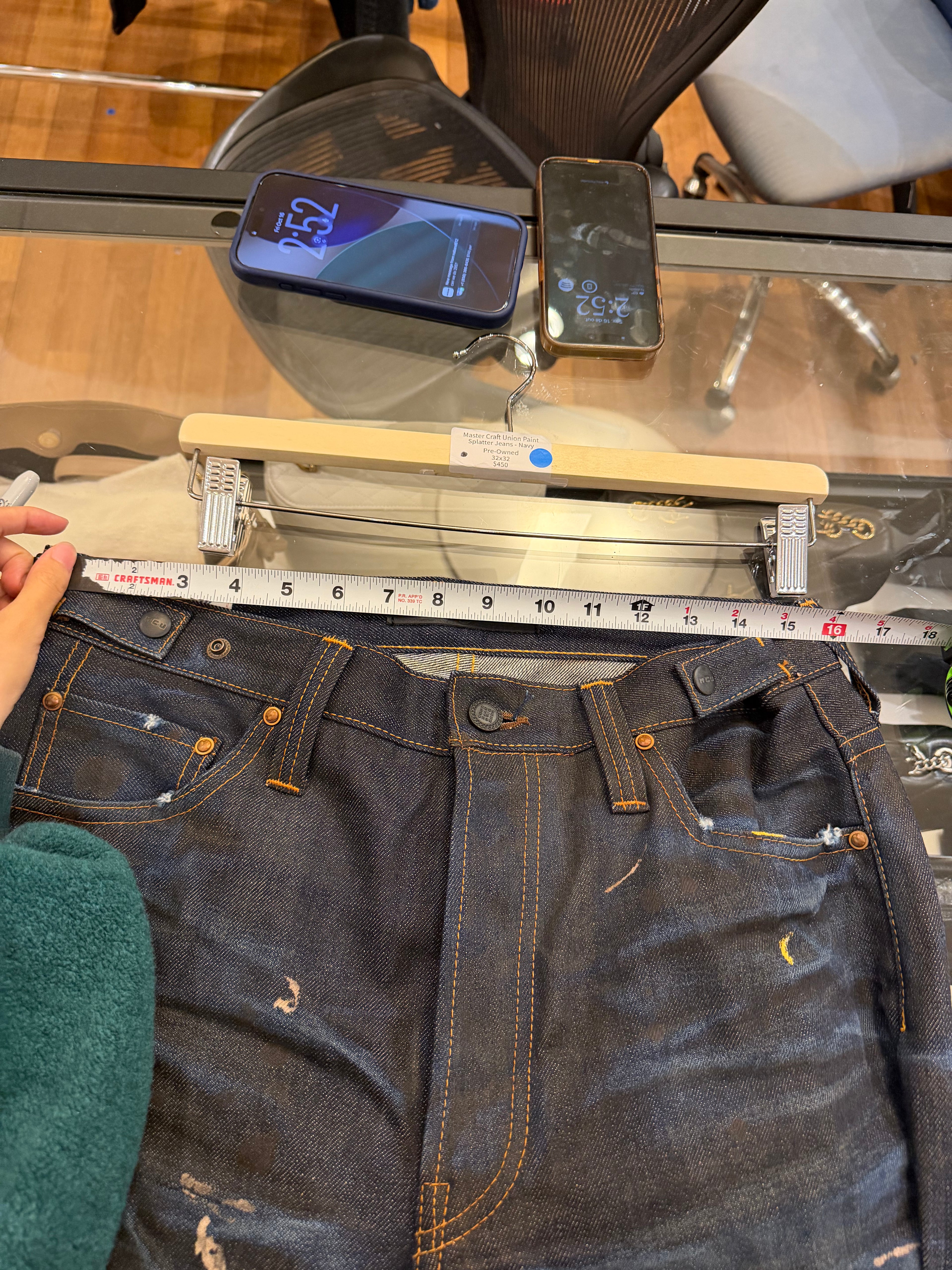 Master Craft Union Paint
Splatter Jeans - Navy