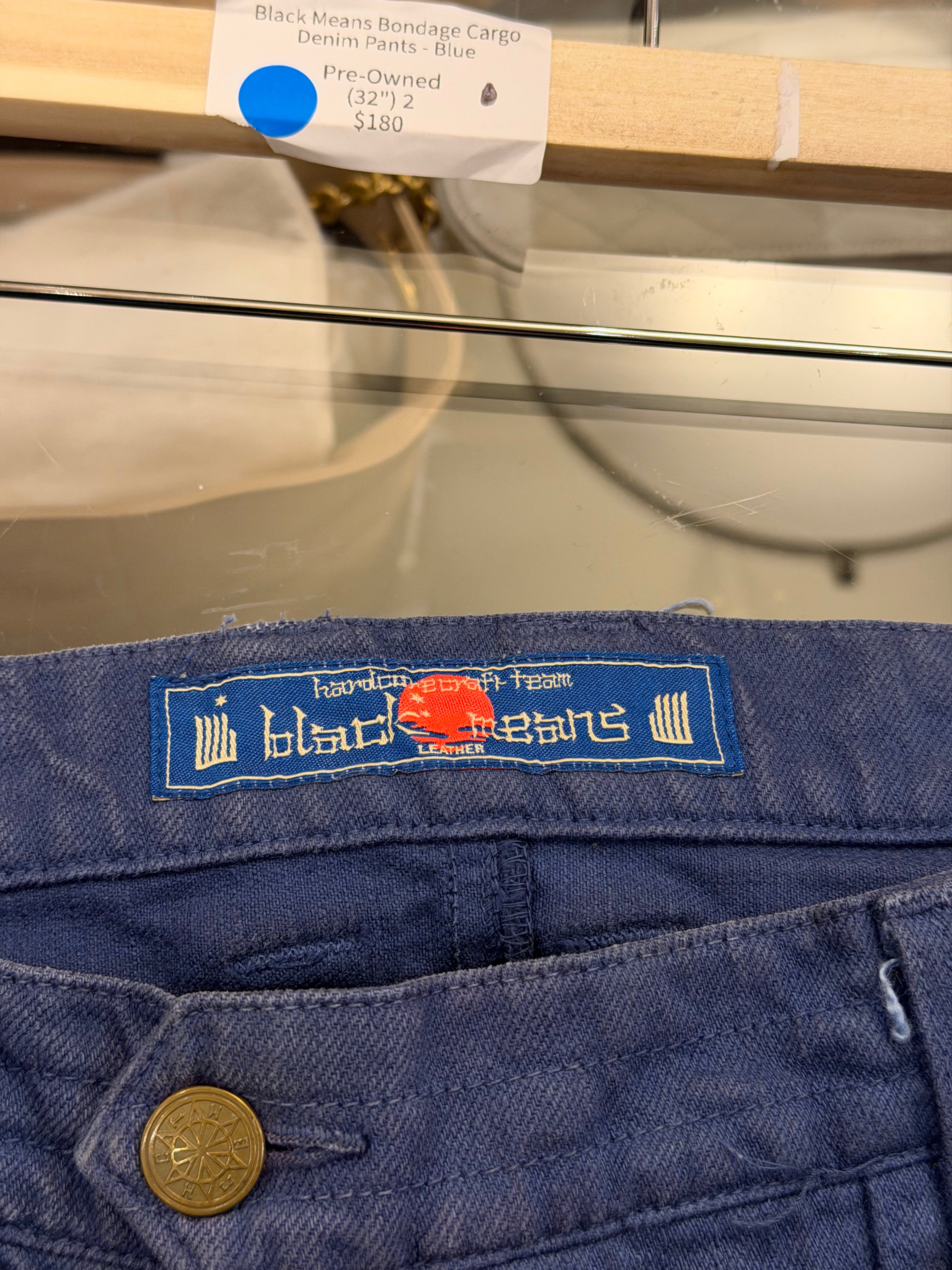 Black Means Bondage Cargo
Denim Pants - Blue