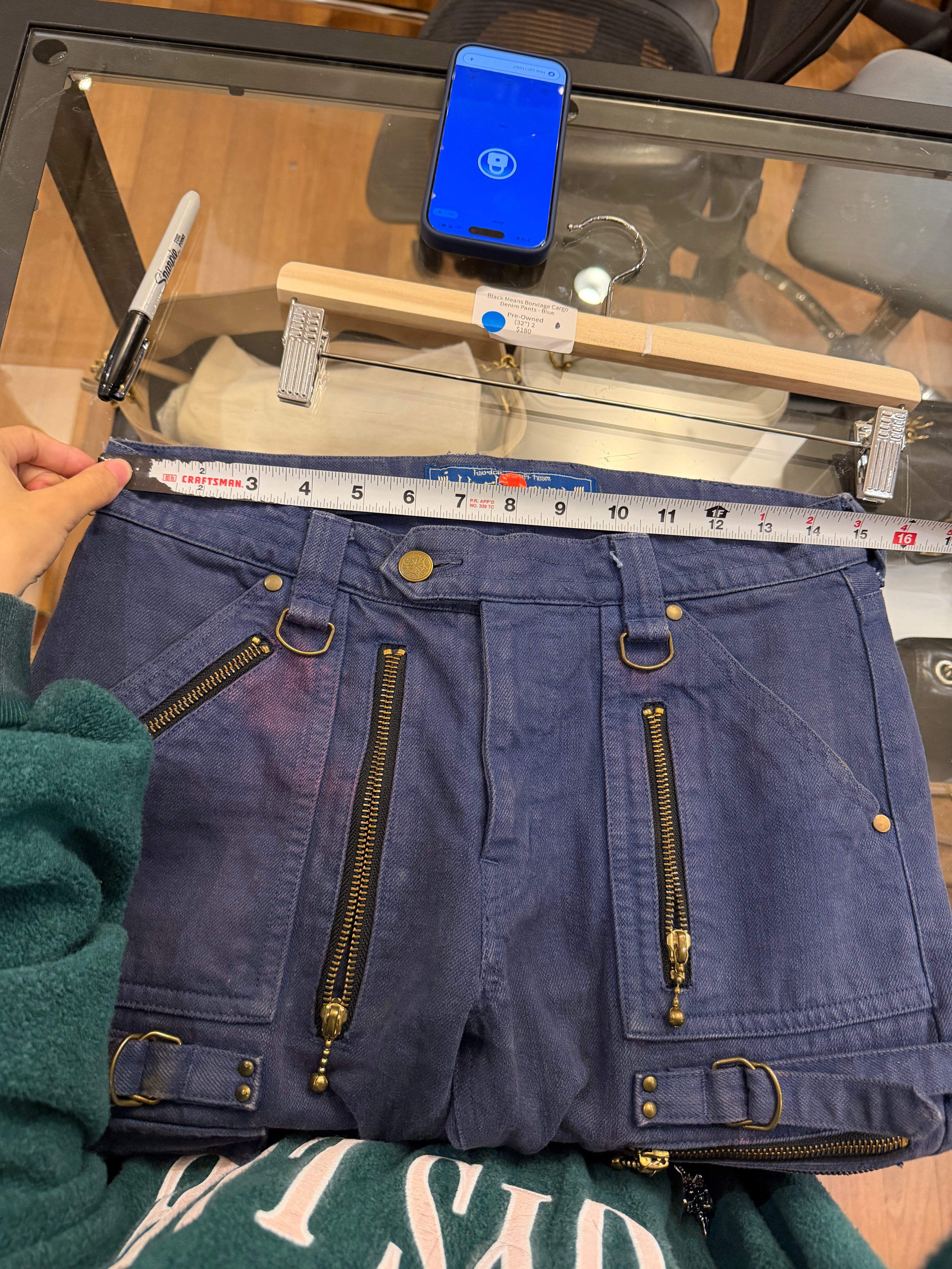 Black Means Bondage Cargo
Denim Pants - Blue