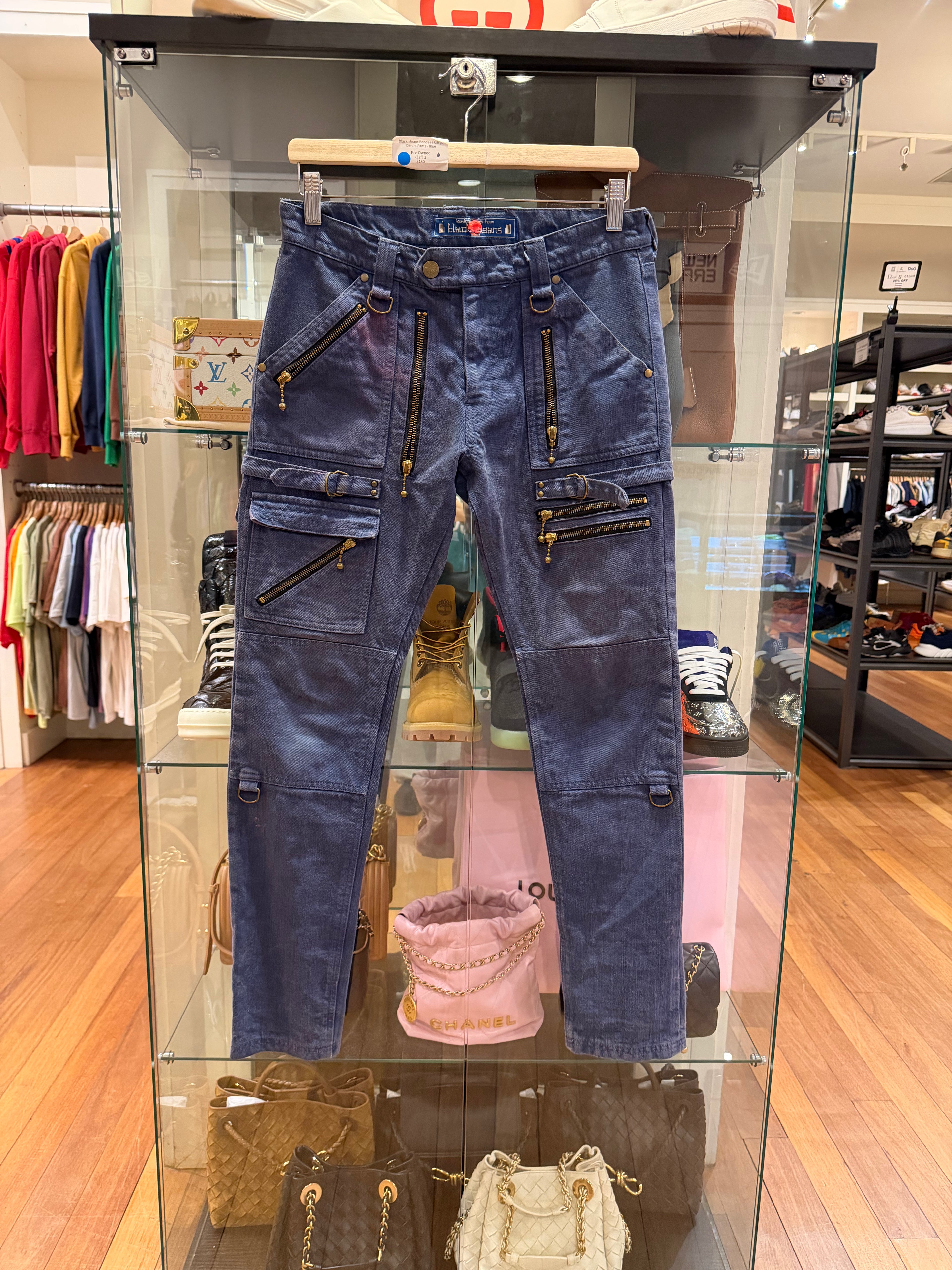 Black Means Bondage Cargo
Denim Pants - Blue