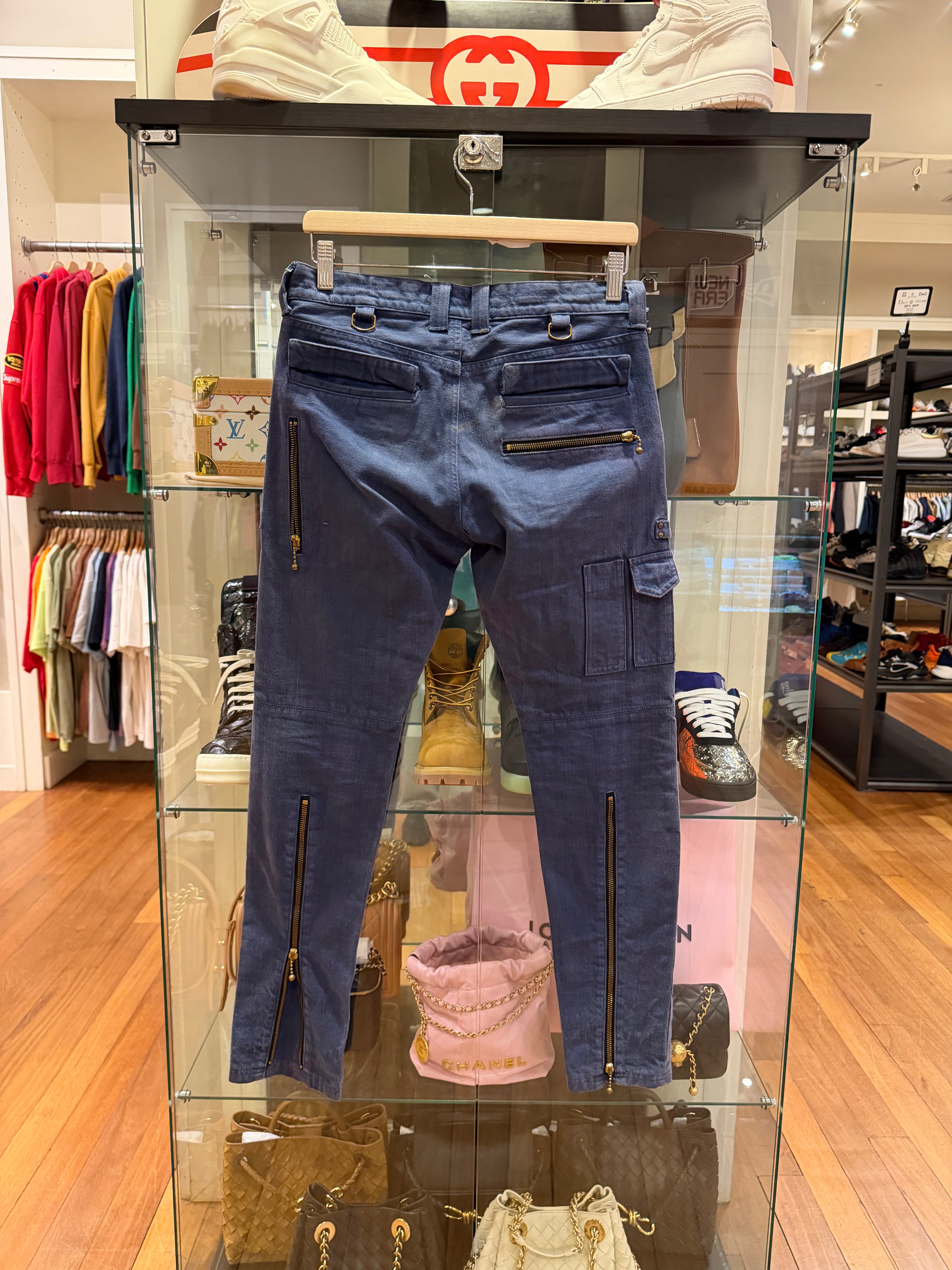 Black Means Bondage Cargo
Denim Pants - Blue