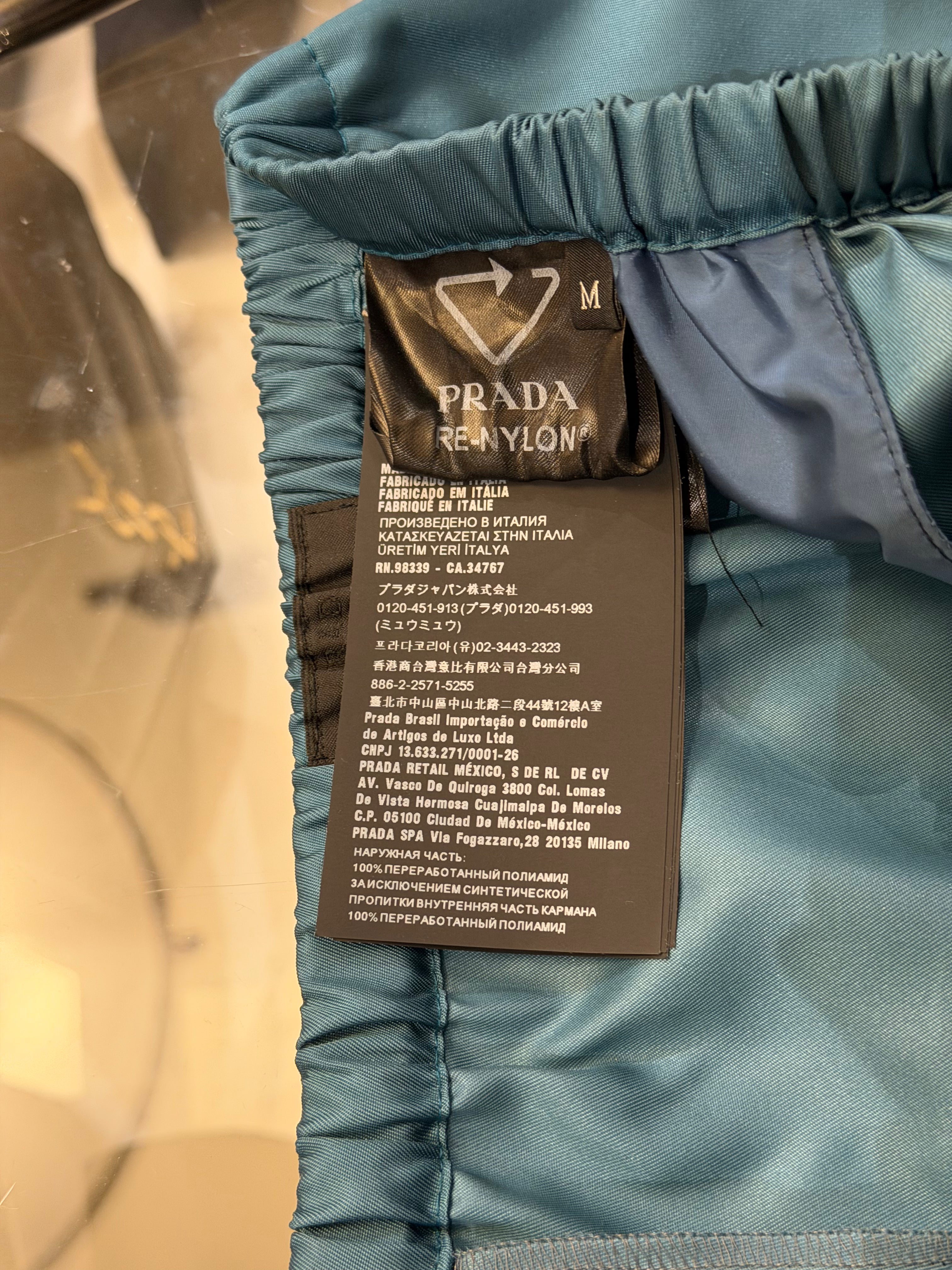 Prada Re-Nylon Trousers- Teal