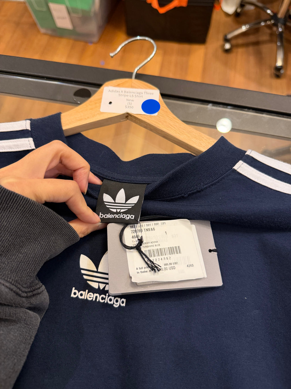 Adidas X Balenciaga Three
Stripe LS Shirt
