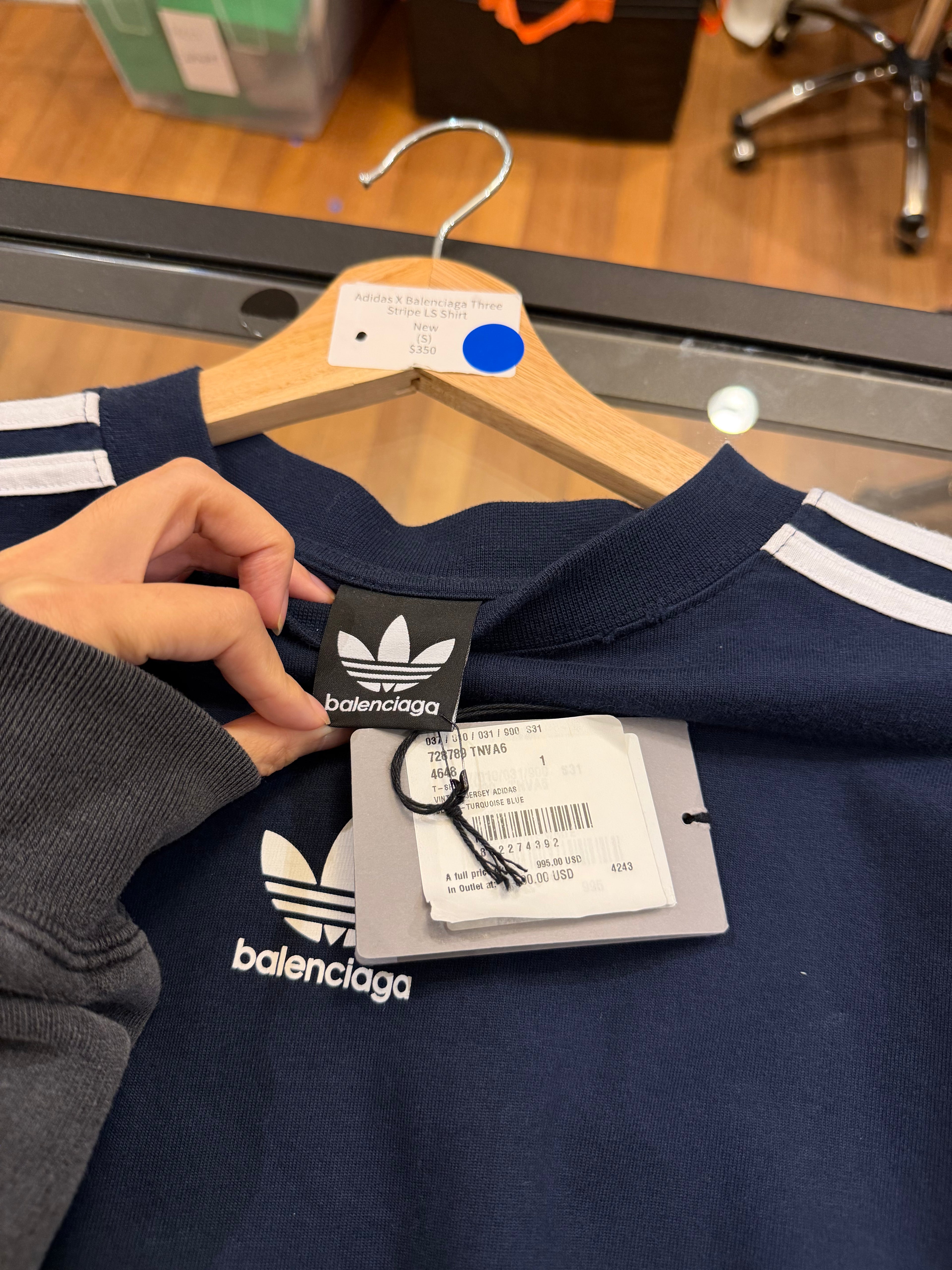 Adidas X Balenciaga Three
Stripe LS Shirt