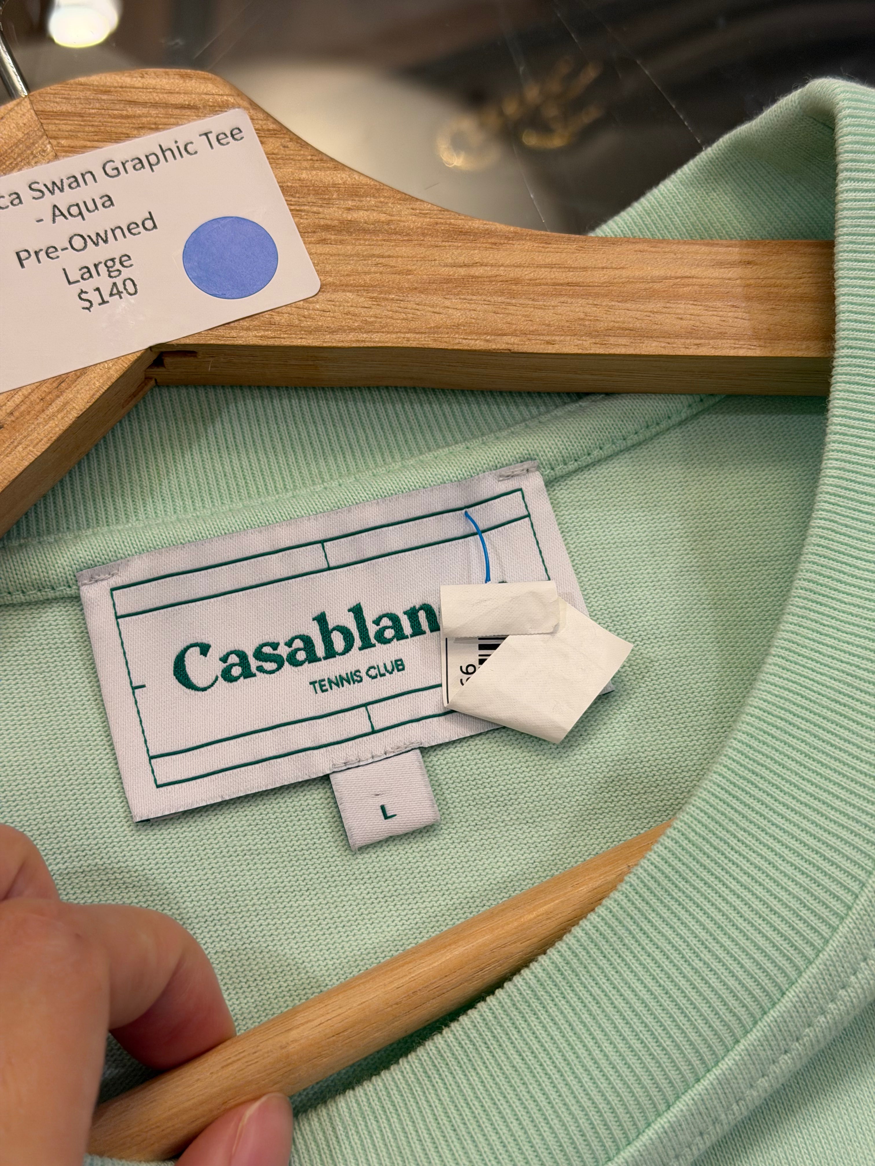 Casablanca Swan Graphic Tee
- Aqua