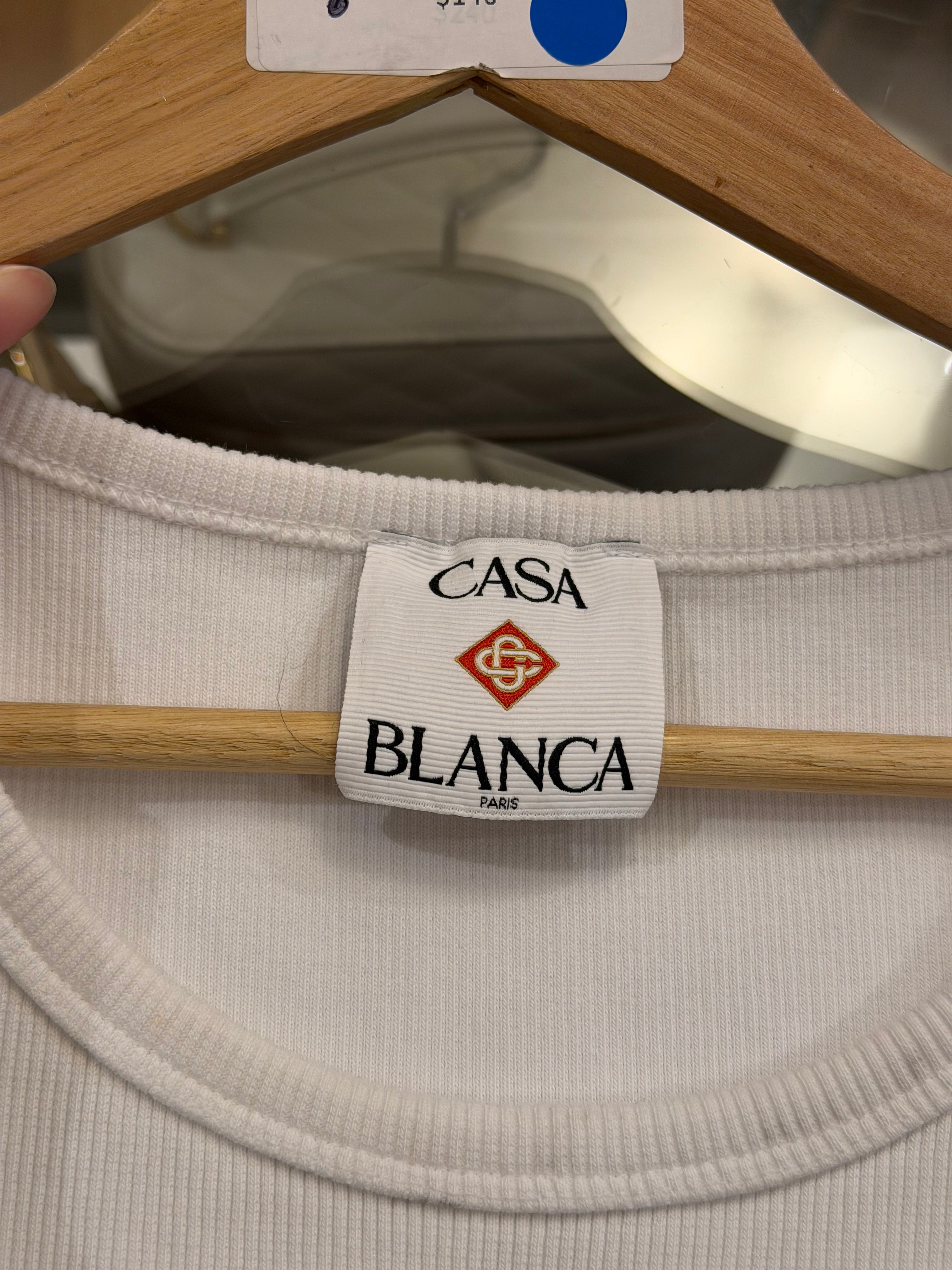 Casablanca Ribbed Tank -
White