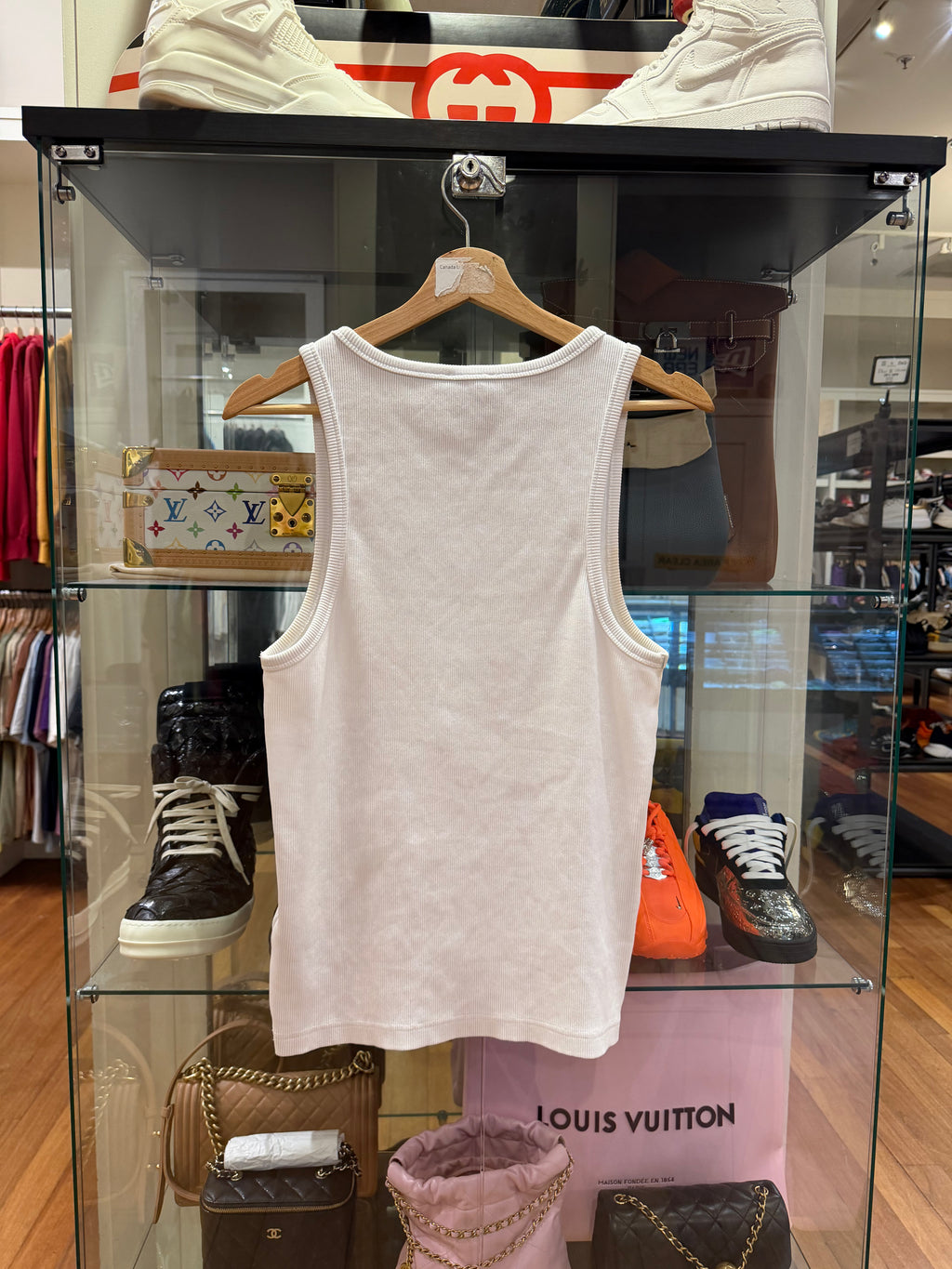 Casablanca Ribbed Tank -
White