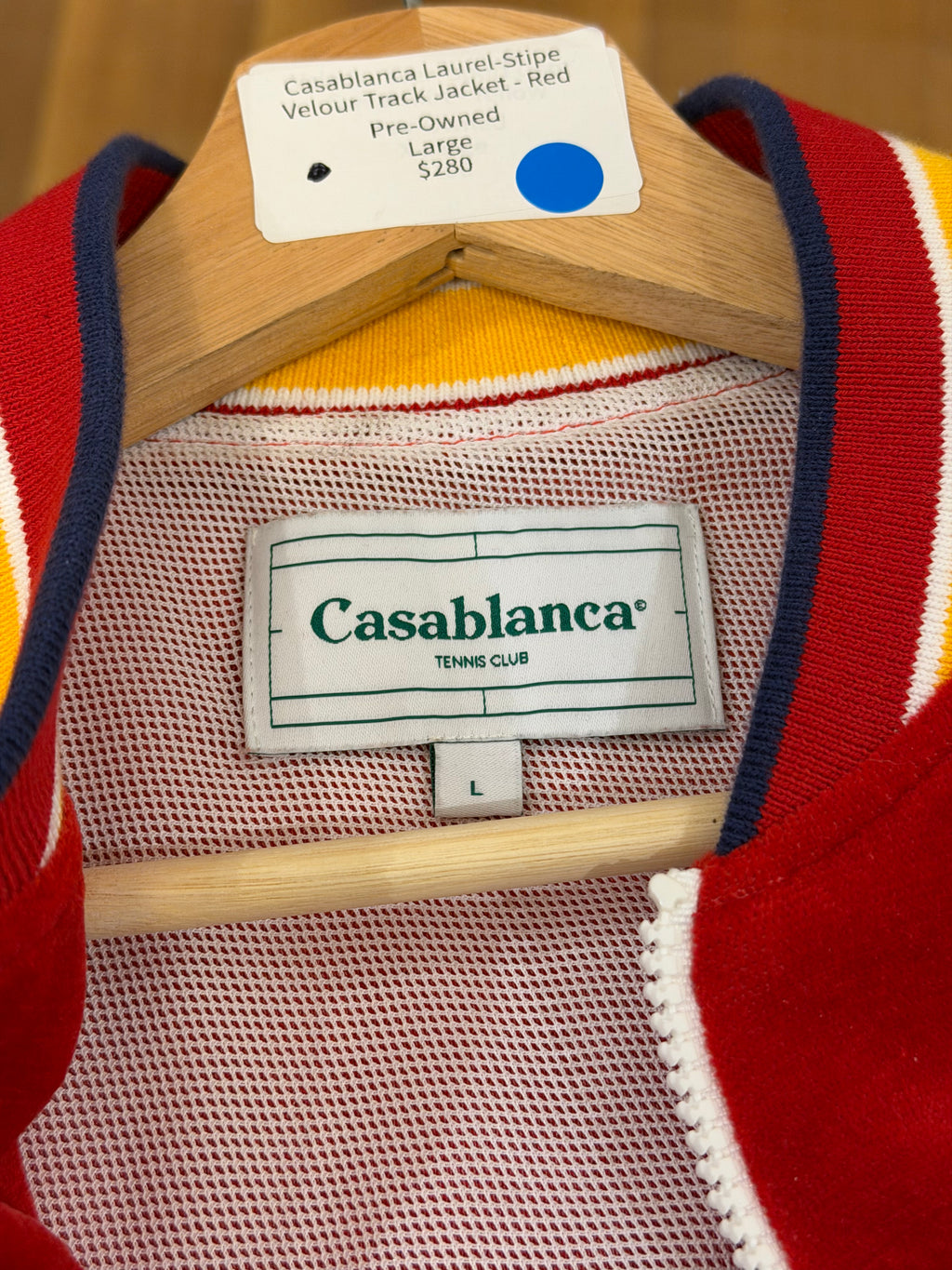 Casablanca Laurel-Stipe
Velour Track Jacket - Red