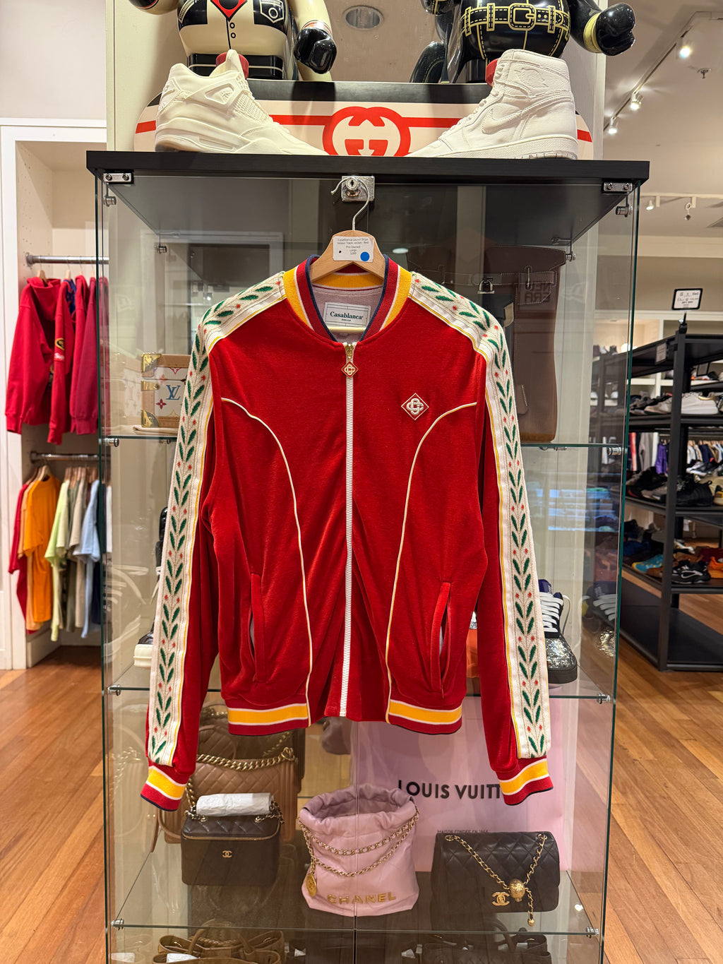 Casablanca Laurel-Stipe
Velour Track Jacket - Red
