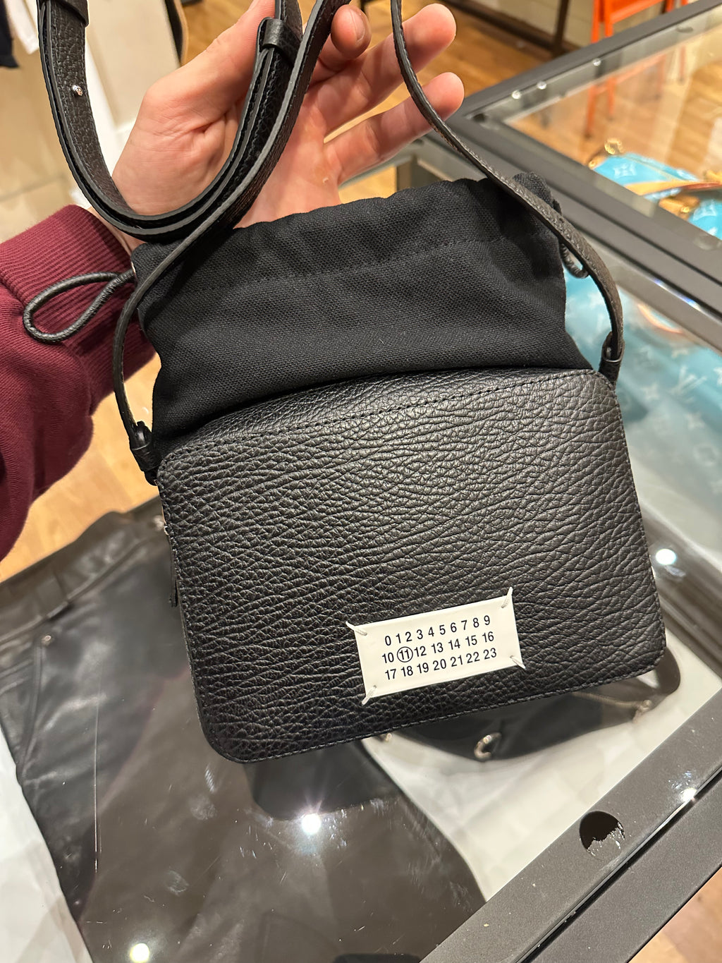 Maison Margiela Panelled Drawstring Shoulder Bag