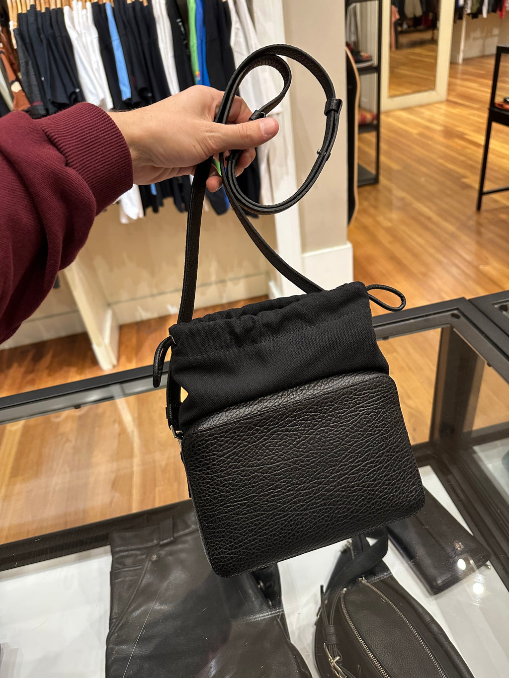 Maison Margiela Panelled Drawstring Shoulder Bag