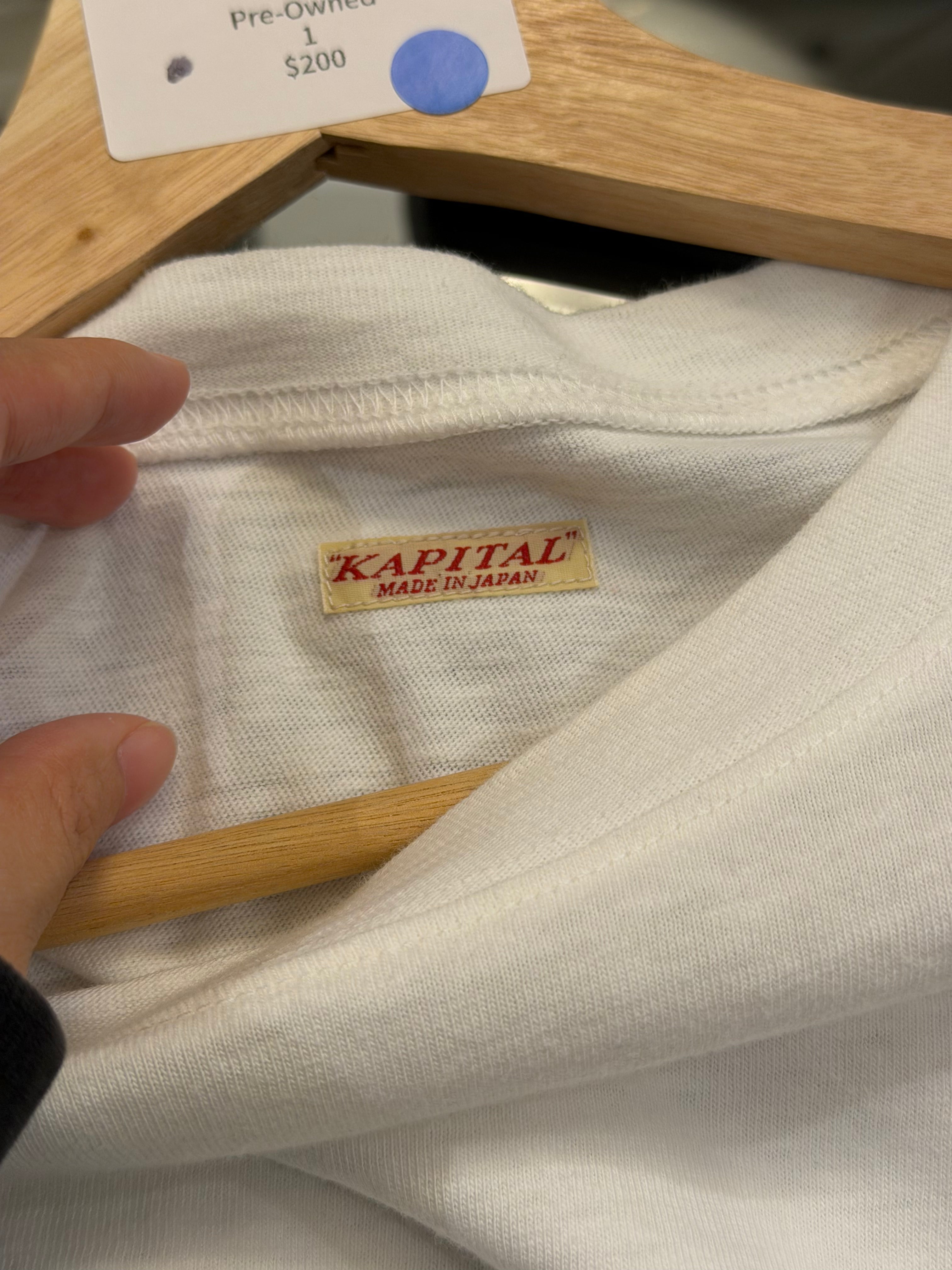 Kapital Flag Logo Oversized
Shirt - White