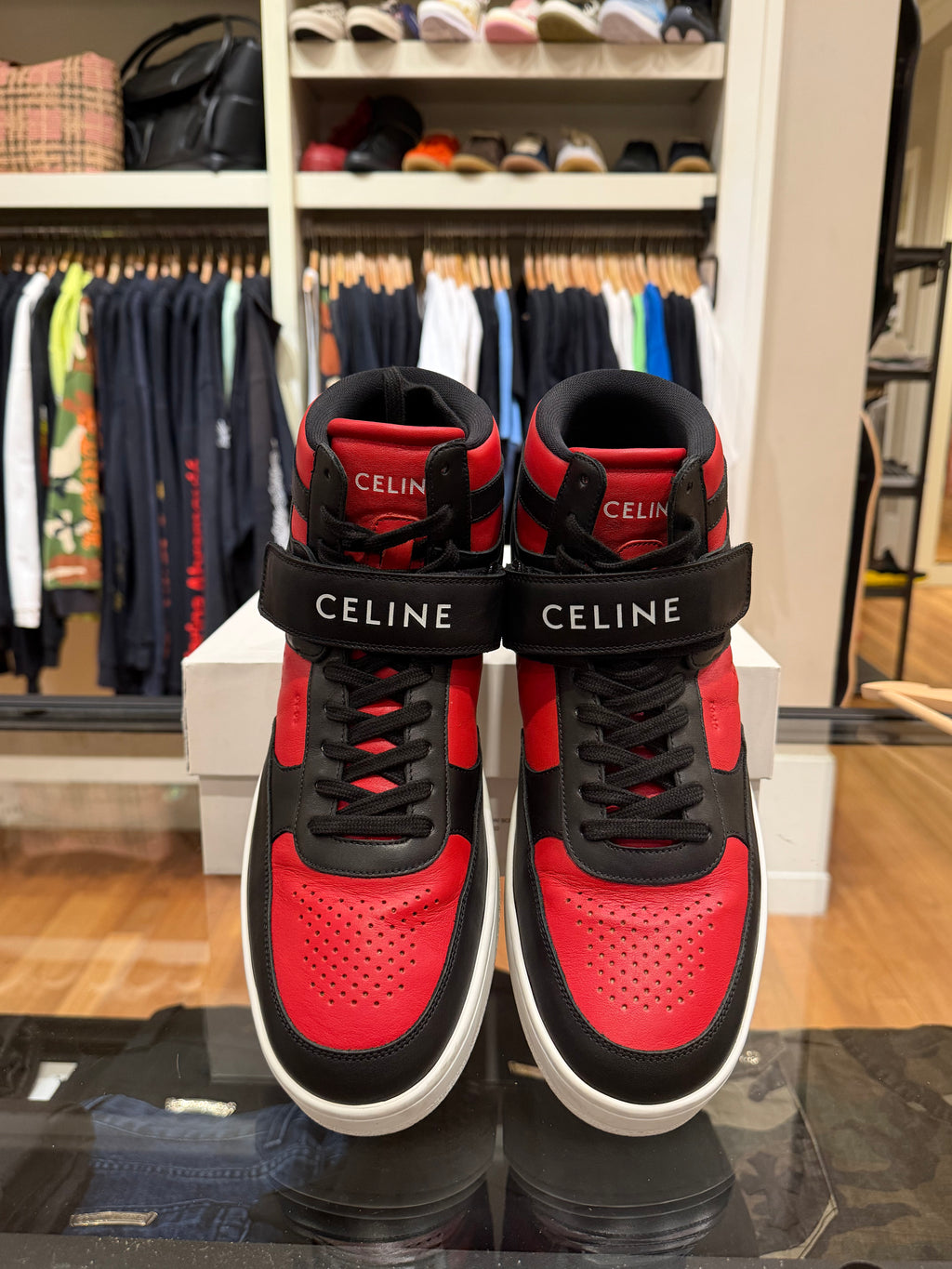 Celine Skate High- Red/Black/White
