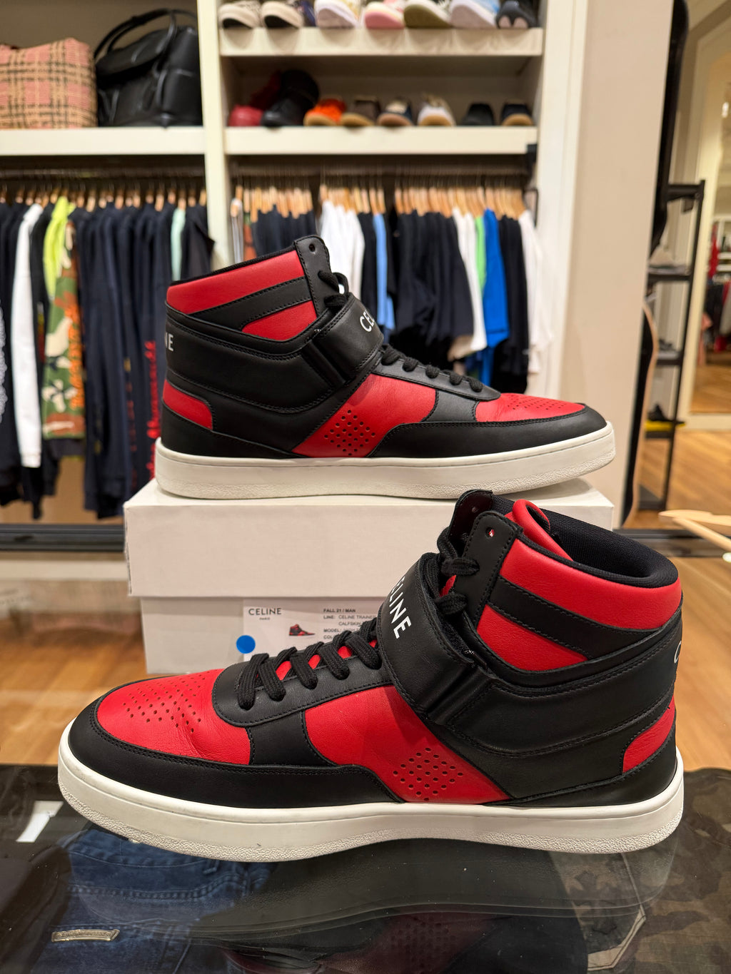 Celine Skate High- Red/Black/White