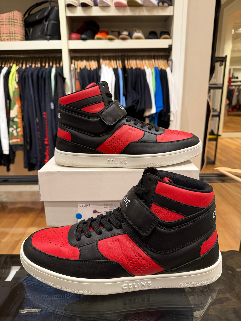 Celine Skate High- Red/Black/White