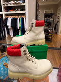 Bottega Veneta Haddock Lace Up Ankle Boots-White