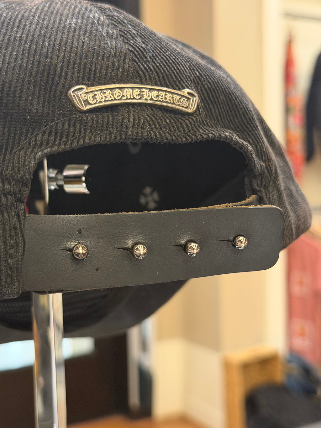 Chrome Hearts Pink Vine Dagger Corduroy Hat