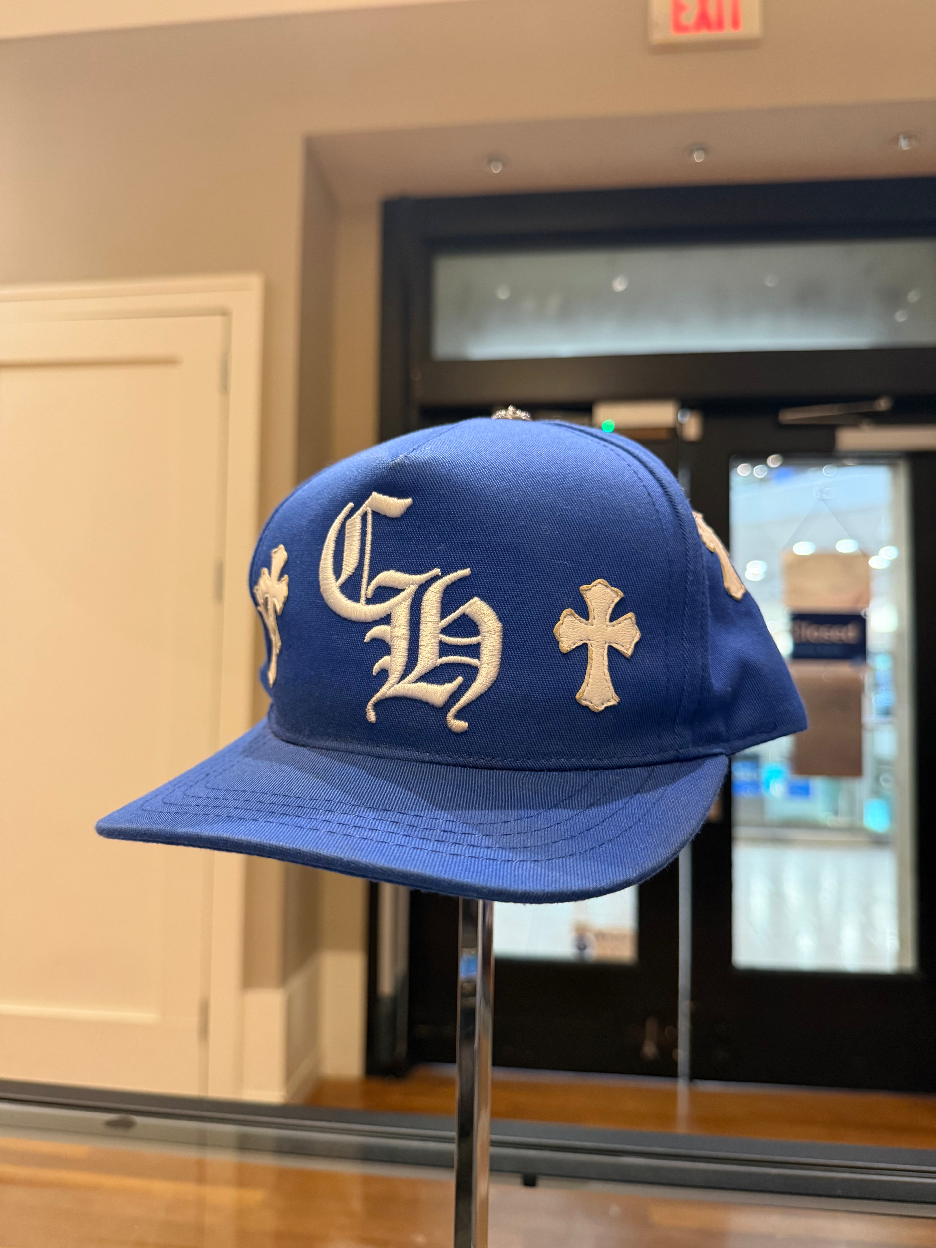 Chrome Hearts CH Multi Leather Cross Baseball Hat - Blue – Nowhere Store