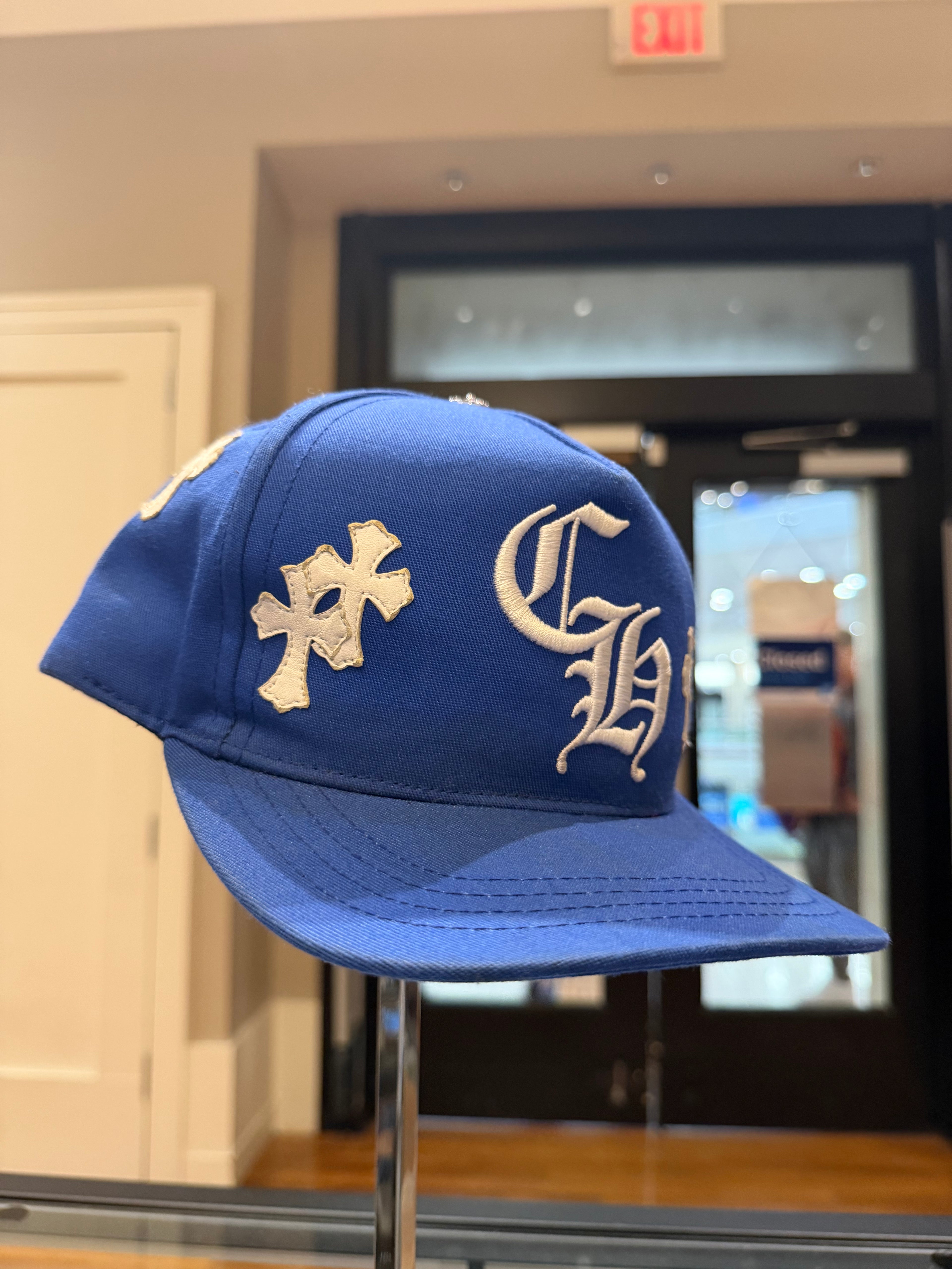 Chrome Hearts CH Multi Leather Cross Baseball Hat - Blue
