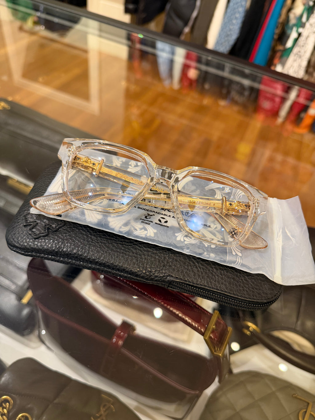 Chrome Hearts Vagillionaire Glasses - Clear / Gold