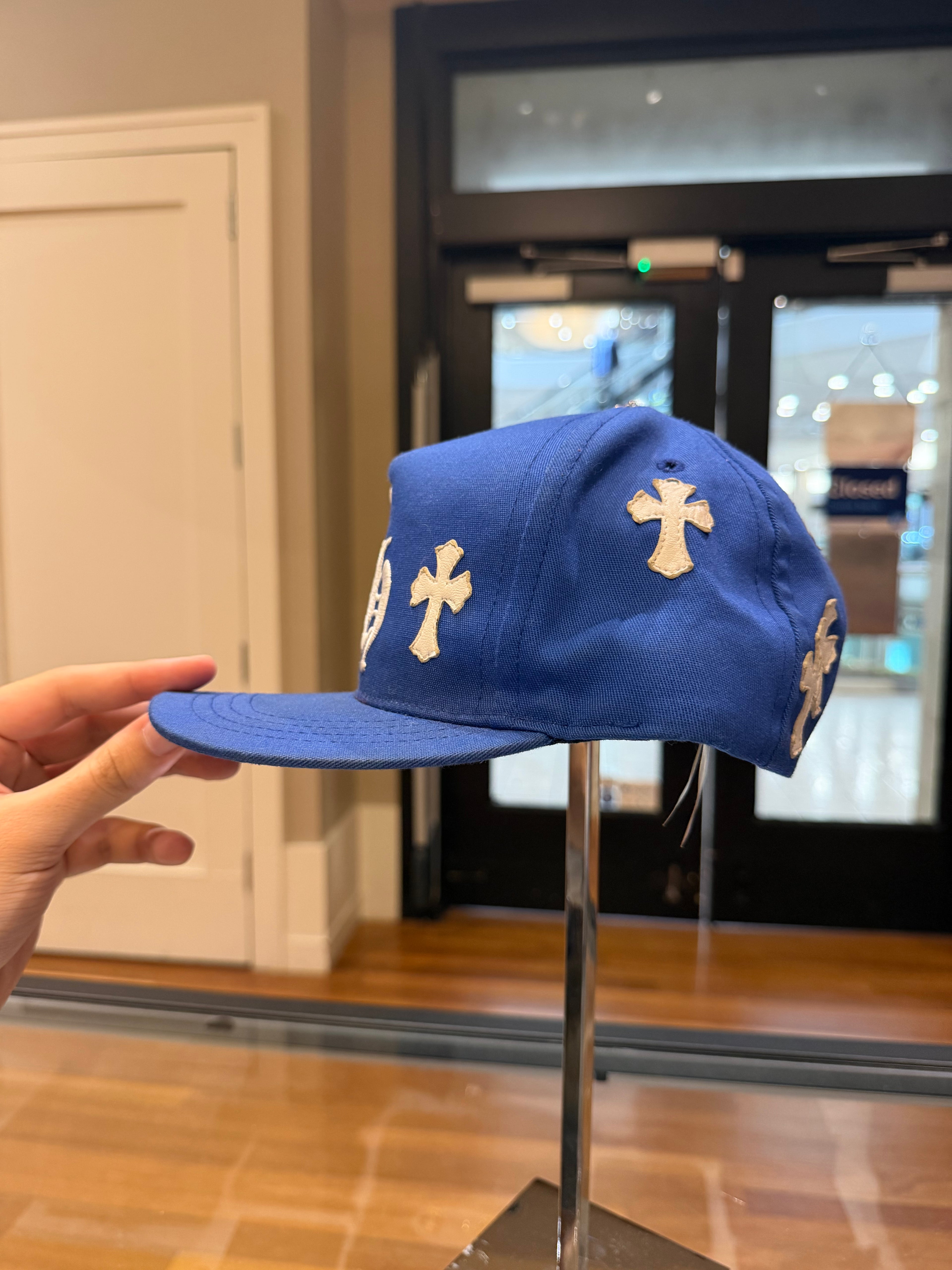 Chrome Hearts CH Multi Leather Cross Baseball Hat - Blue – Nowhere Store