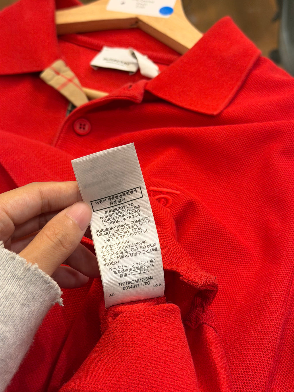 Burberry Polo Button Up -
Red