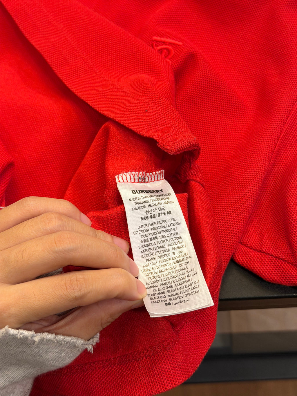 Burberry Polo Button Up -
Red