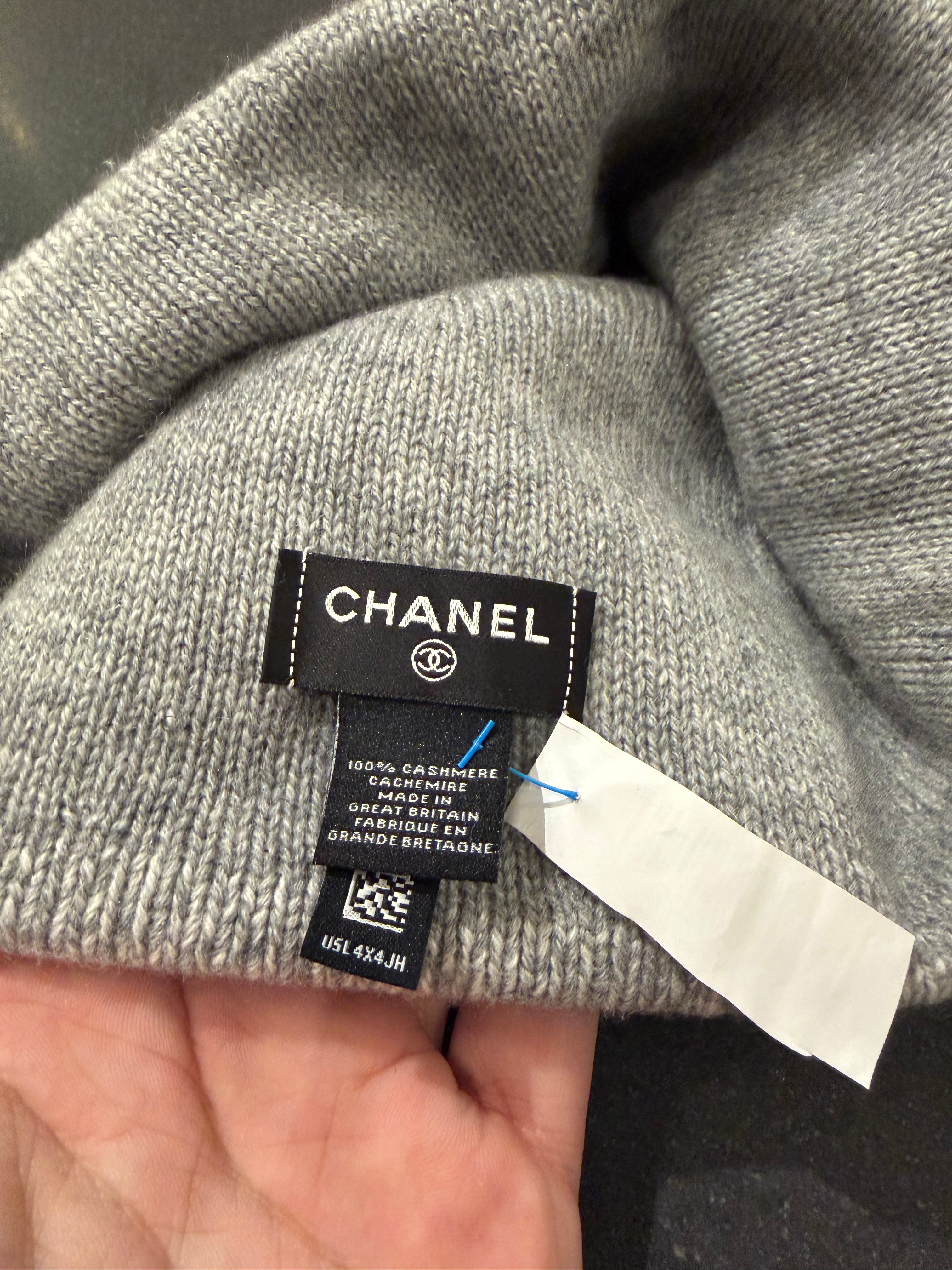 Chanel 25k Collection Cashmere Blend Beanie - Grey Black