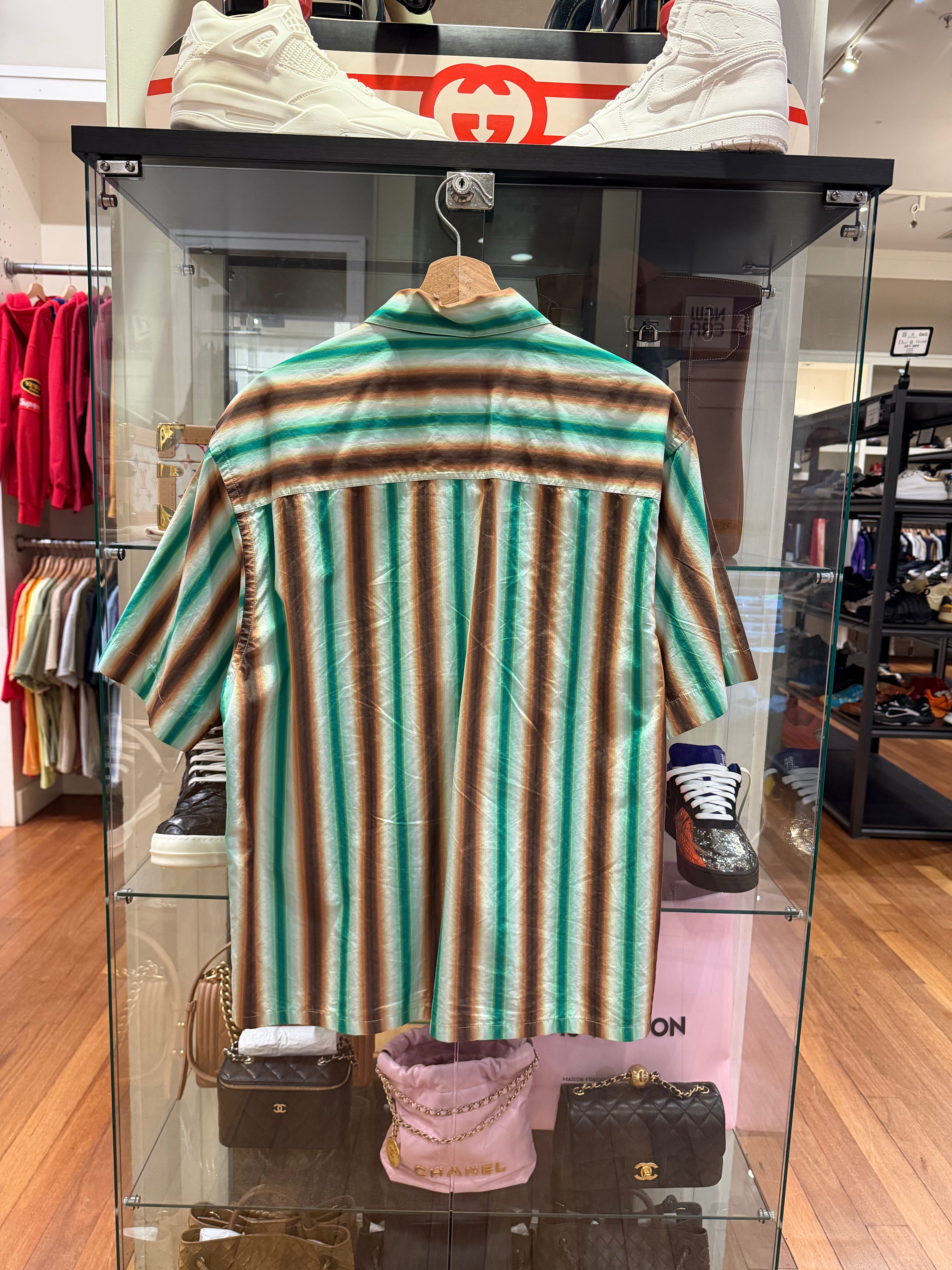 Marni Striped Button Up Shirt
- Green / Brown