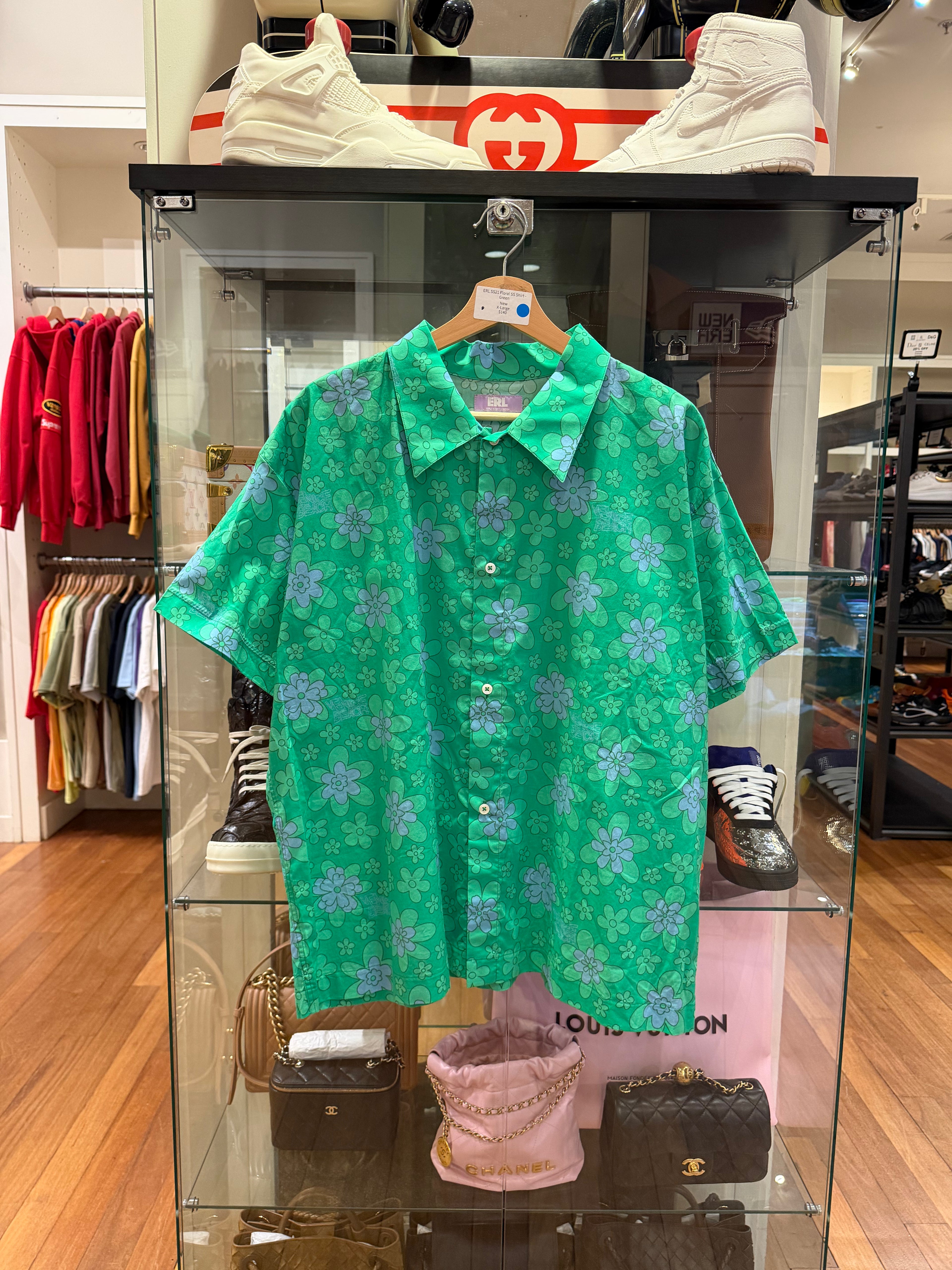 ERL SS21 Floral SS Shirt -
Green
