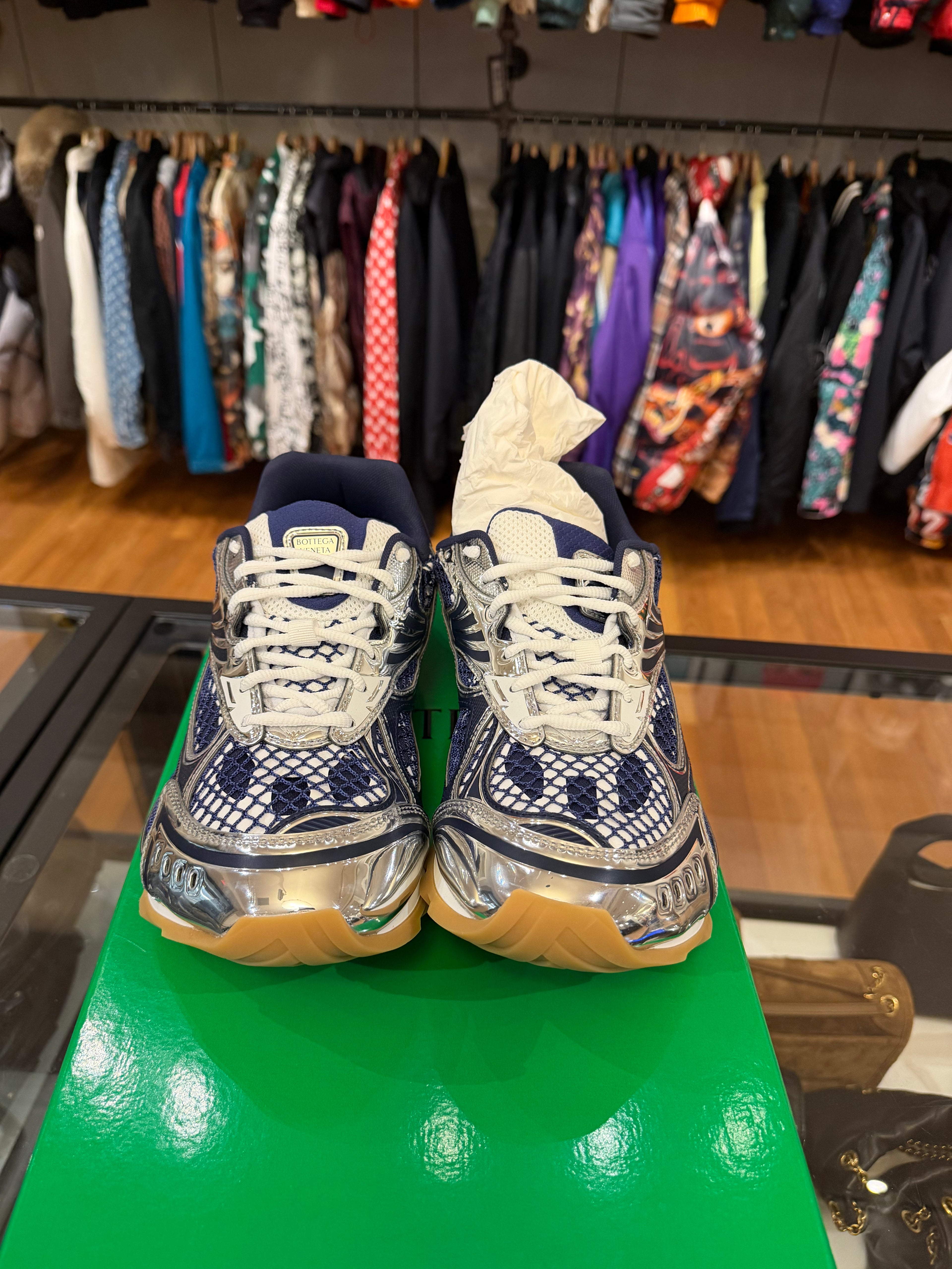 Bottega Veneta Orbit Sneaker- Blue/Silver