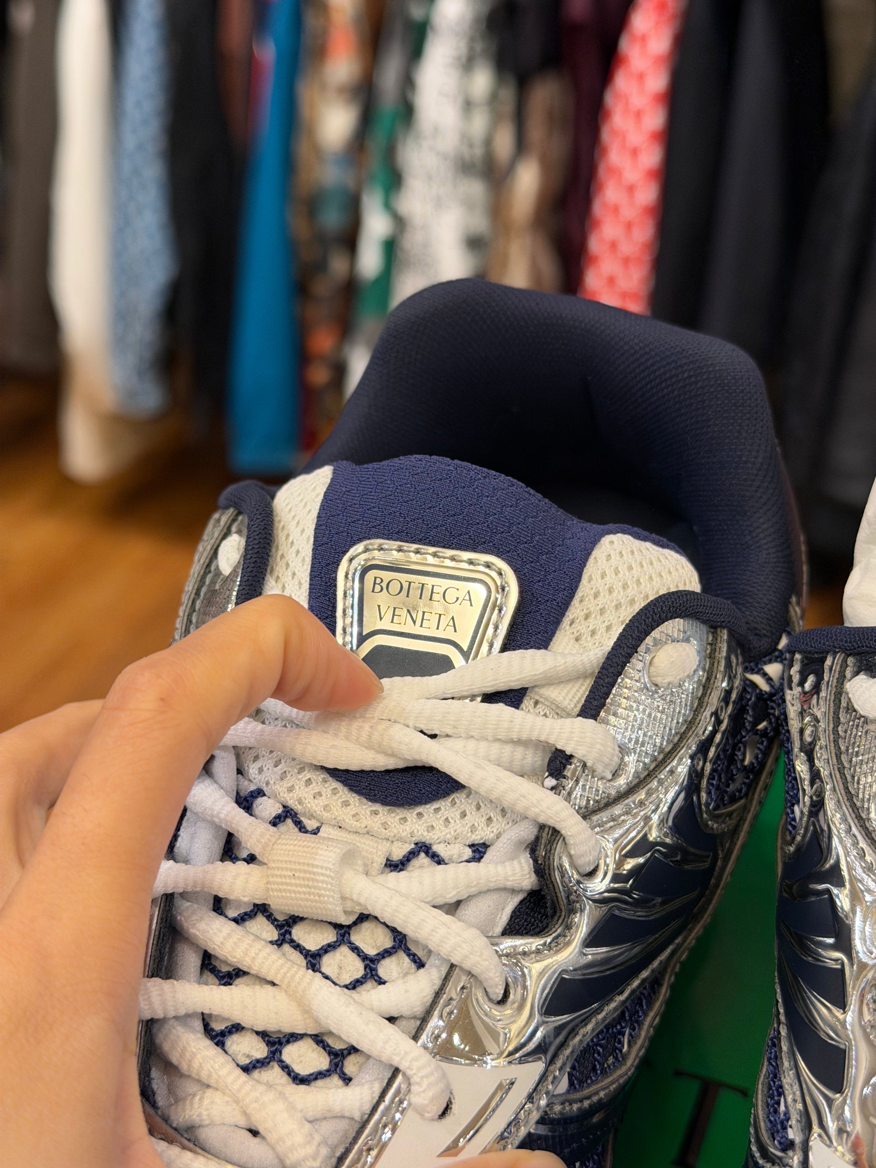 Bottega Veneta Orbit Sneaker- Blue/Silver