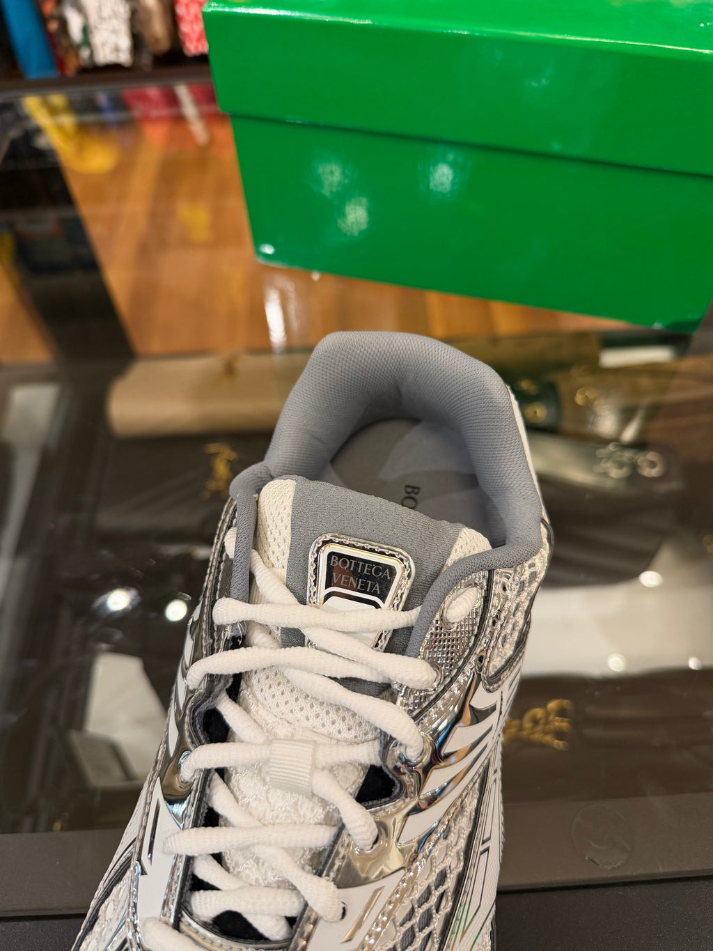 Bottega Veneta Orbit Sneaker-Silver/White