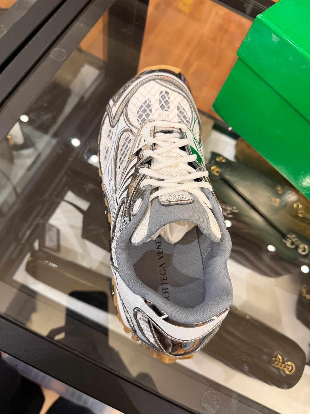 Bottega Veneta Orbit Sneaker-Silver/White