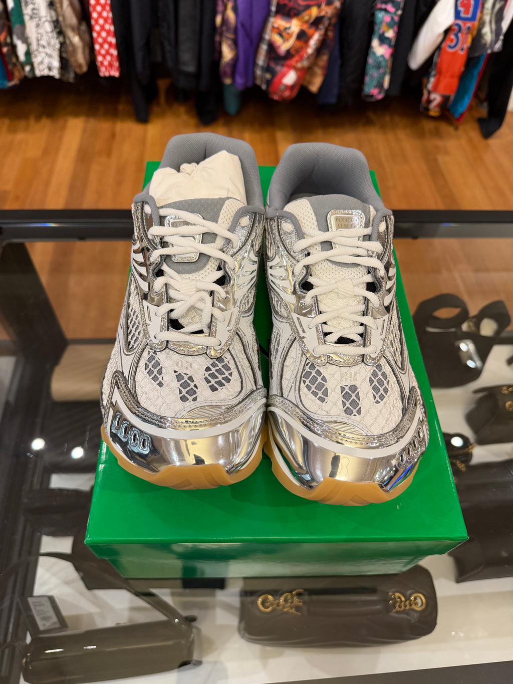 Bottega Veneta Orbit Sneaker-Silver/White