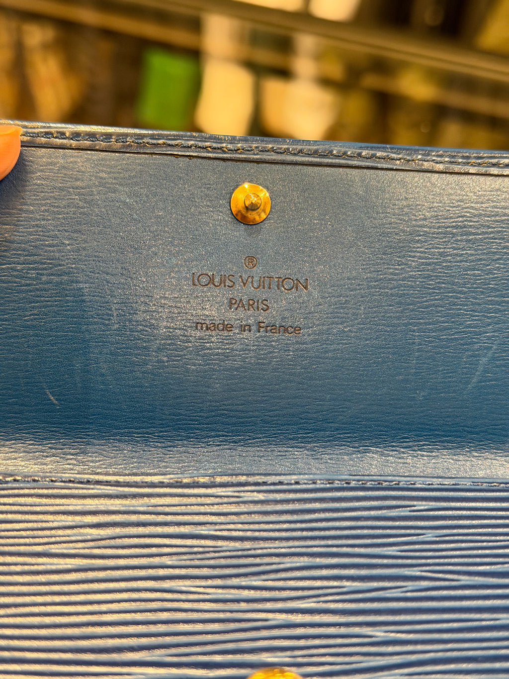 Louis Vuitton Toledo Blue Epi Leather Sarah Wallet