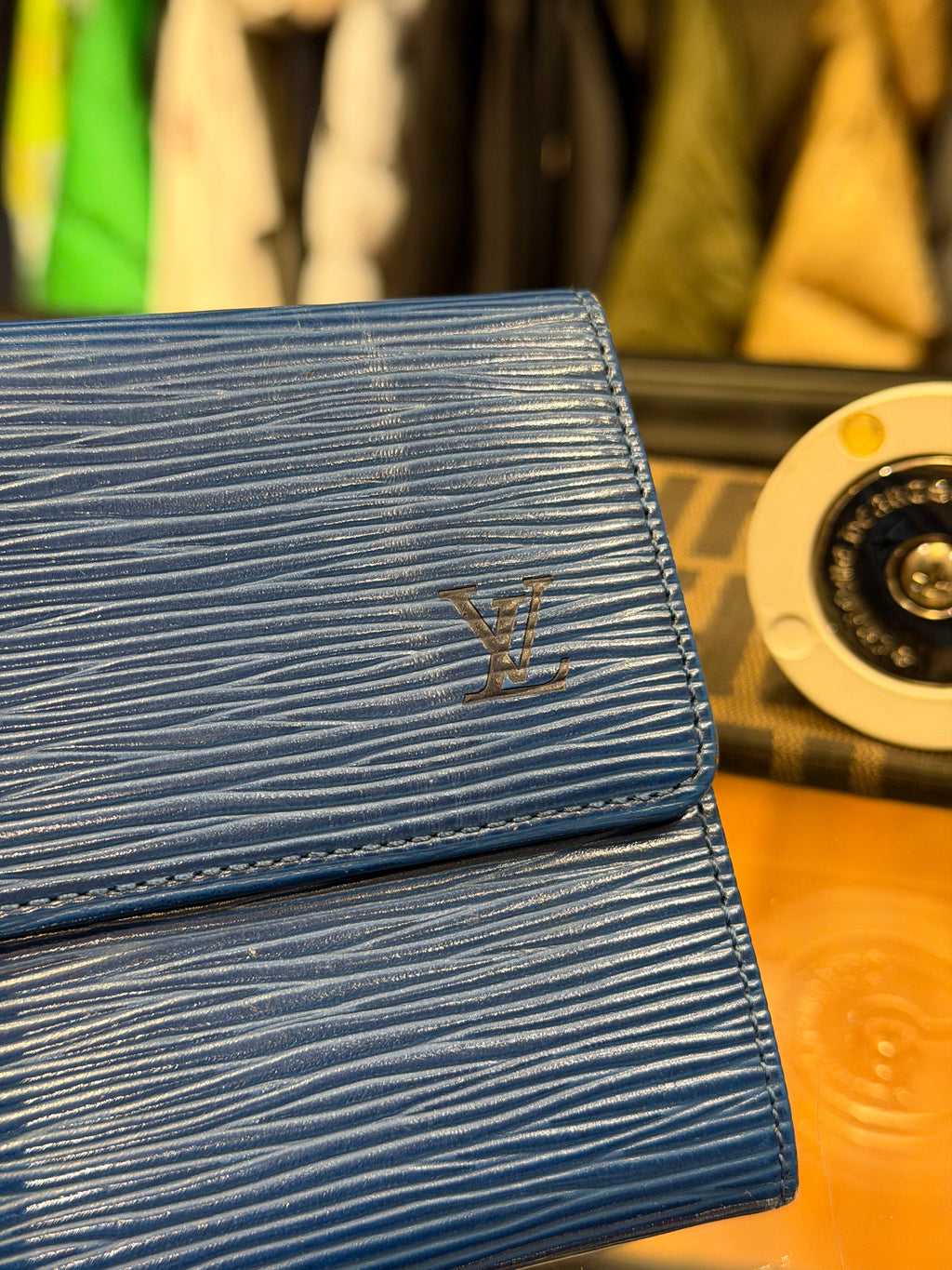 Louis Vuitton Toledo Blue Epi Leather Sarah Wallet