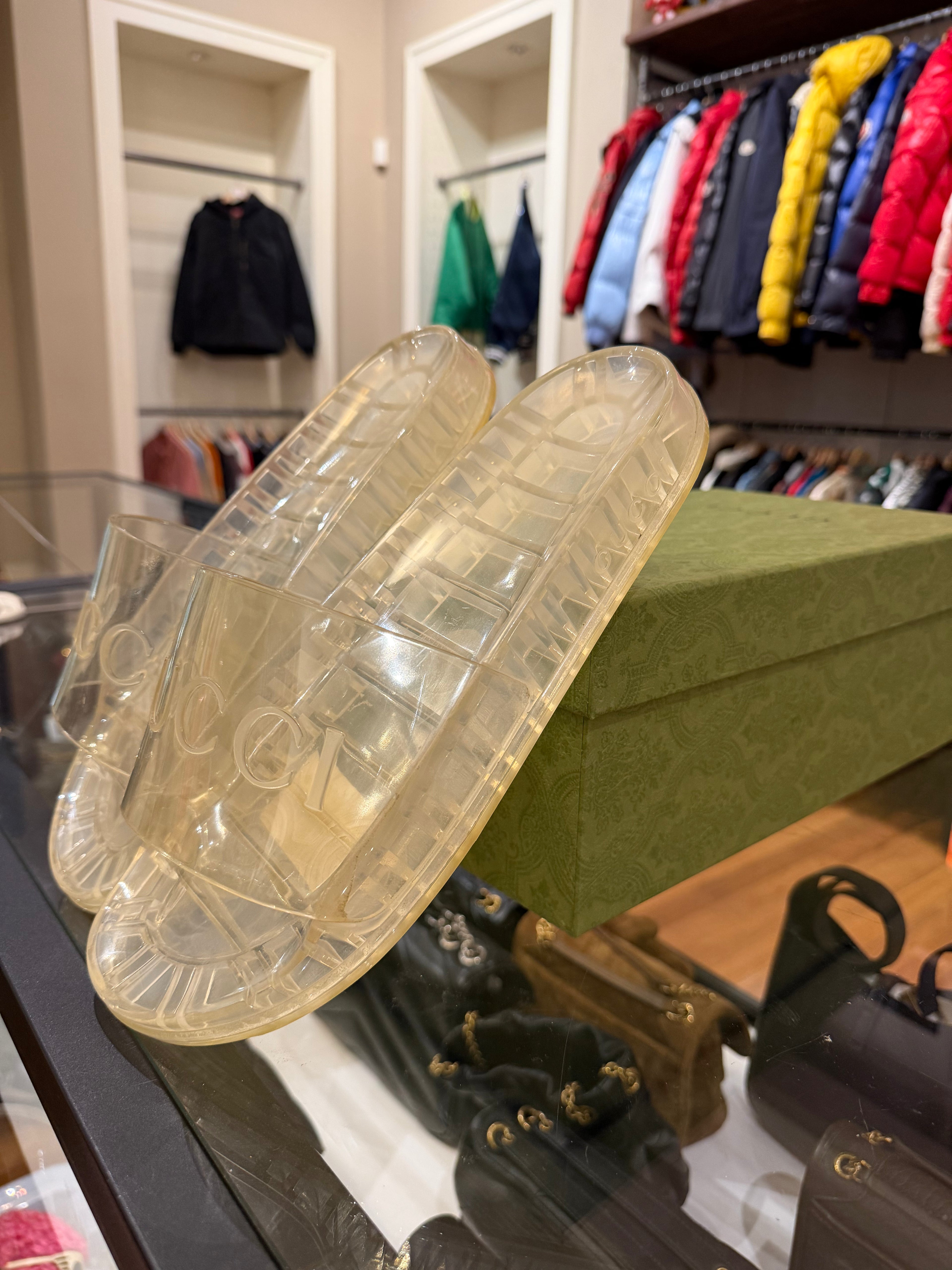 Gucci Pursuit Slide Sandals -
Clear
