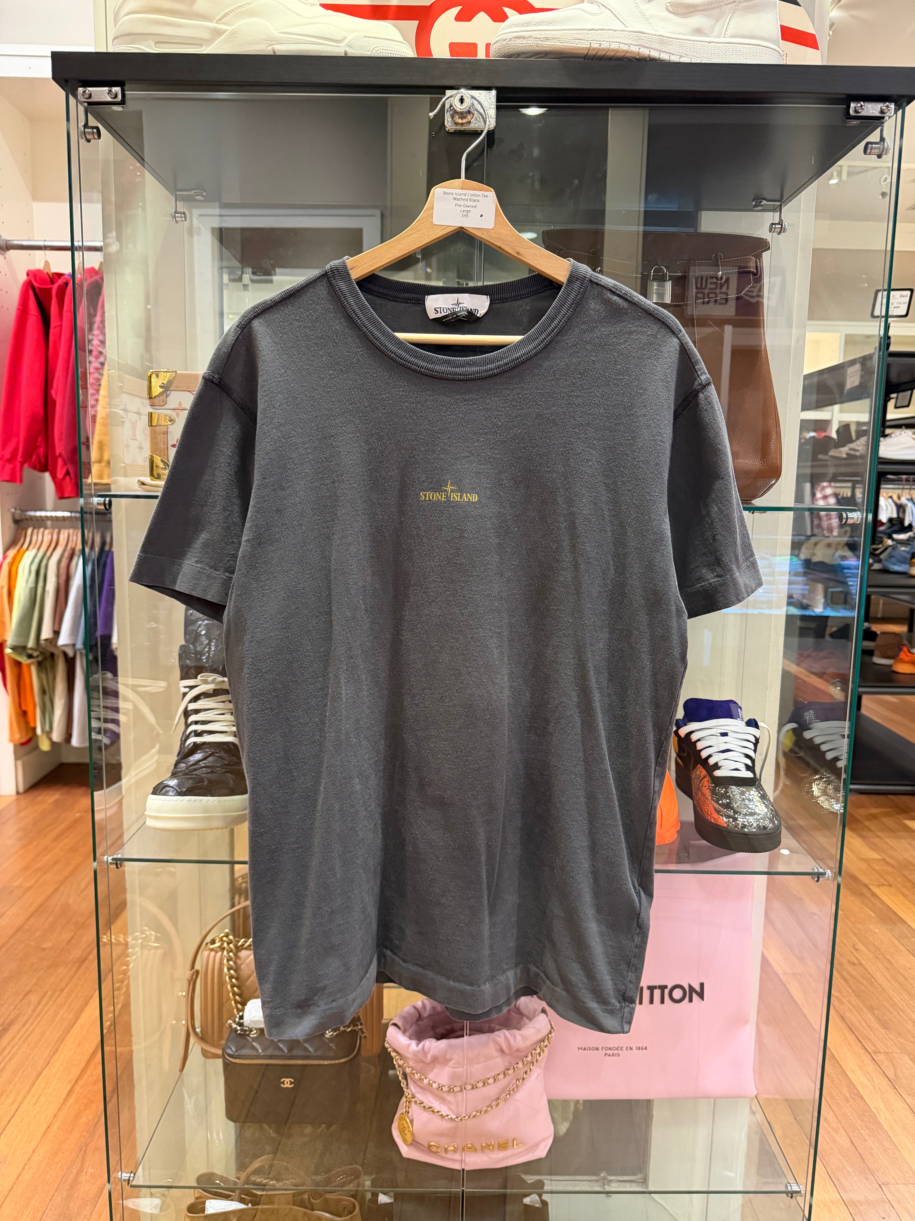 Stone Island Cotton Tee -
Washed Black