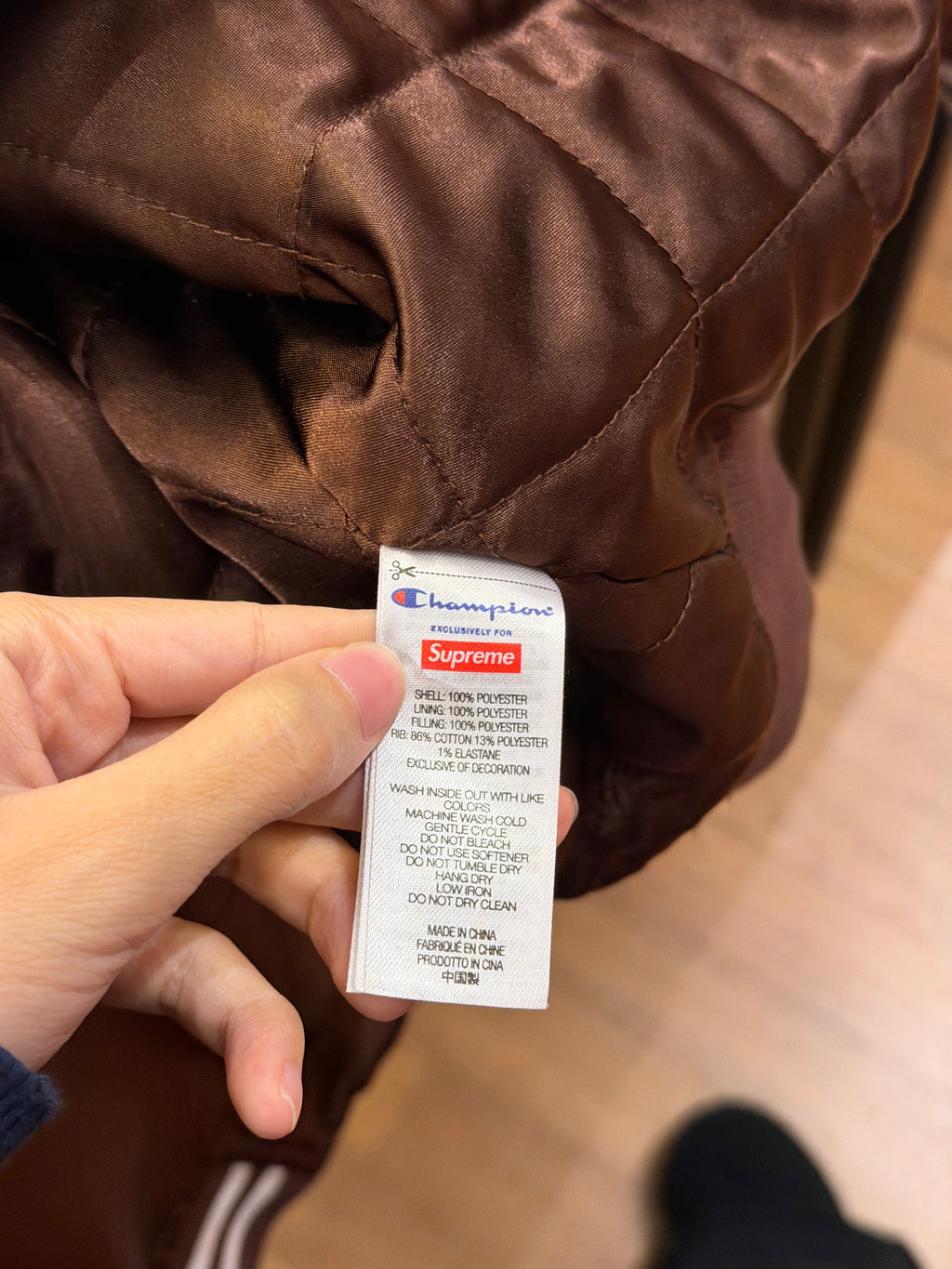 Supreme x Champion Satin
Varsity Jacket - Brown