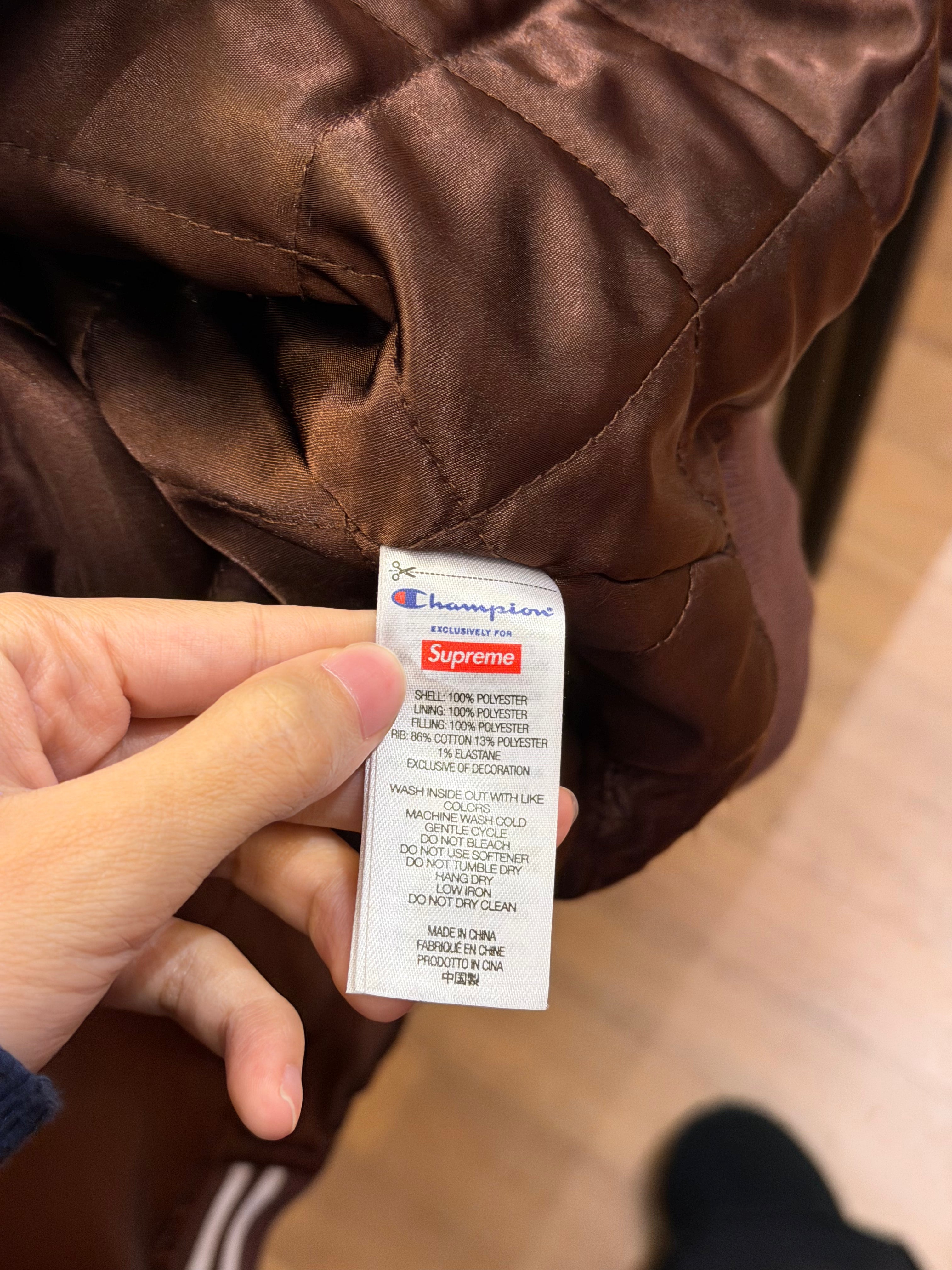 Supreme x Champion Satin
Varsity Jacket - Brown