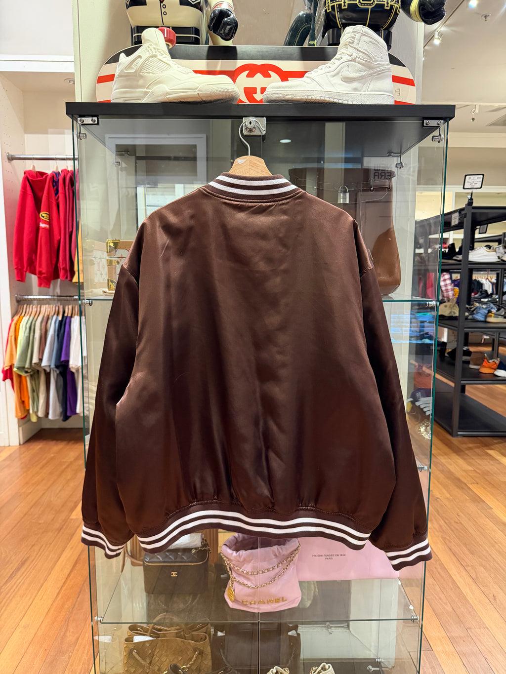 Supreme x Champion Satin
Varsity Jacket - Brown