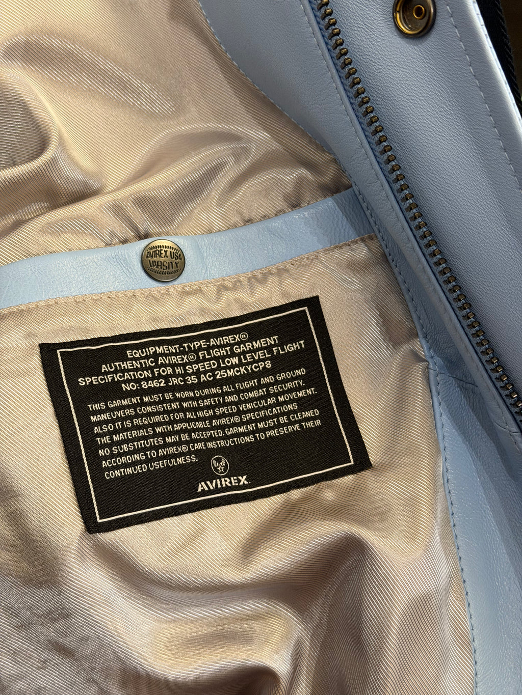Avirex Legend Colorblock
Leather Bomber Jacket - Blue