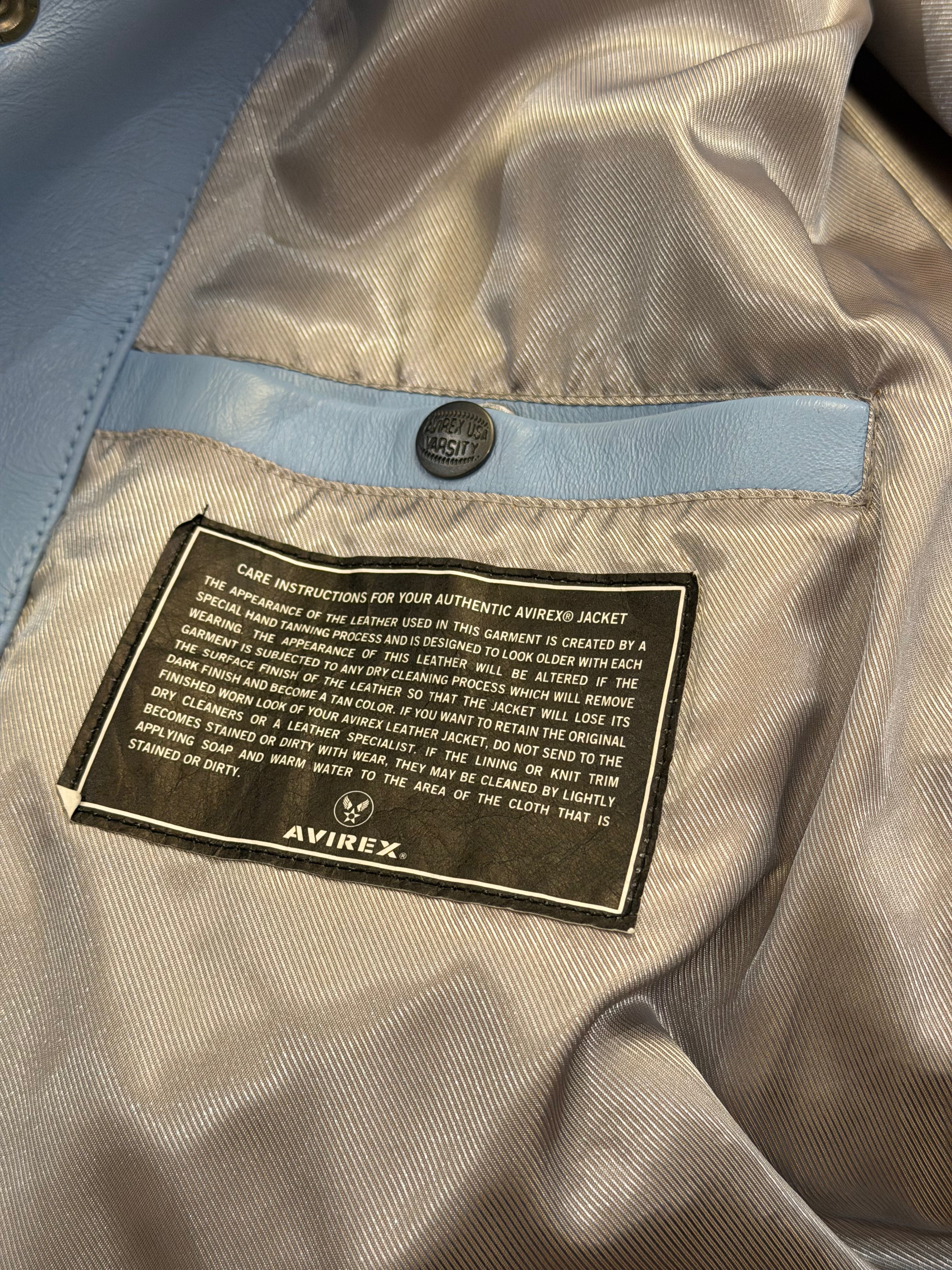 Avirex Legend Colorblock
Leather Bomber Jacket - Blue