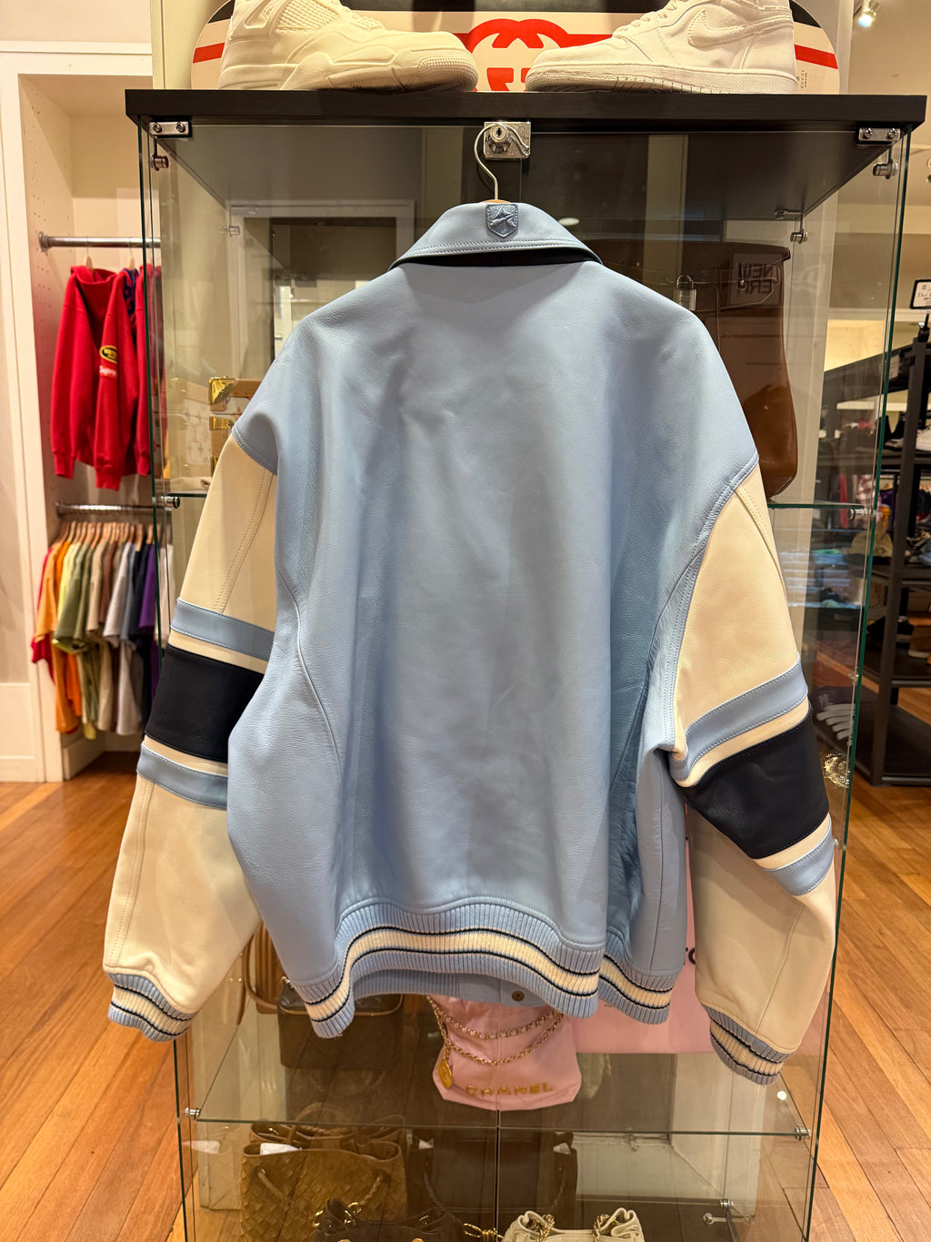 Avirex Legend Colorblock
Leather Bomber Jacket - Blue