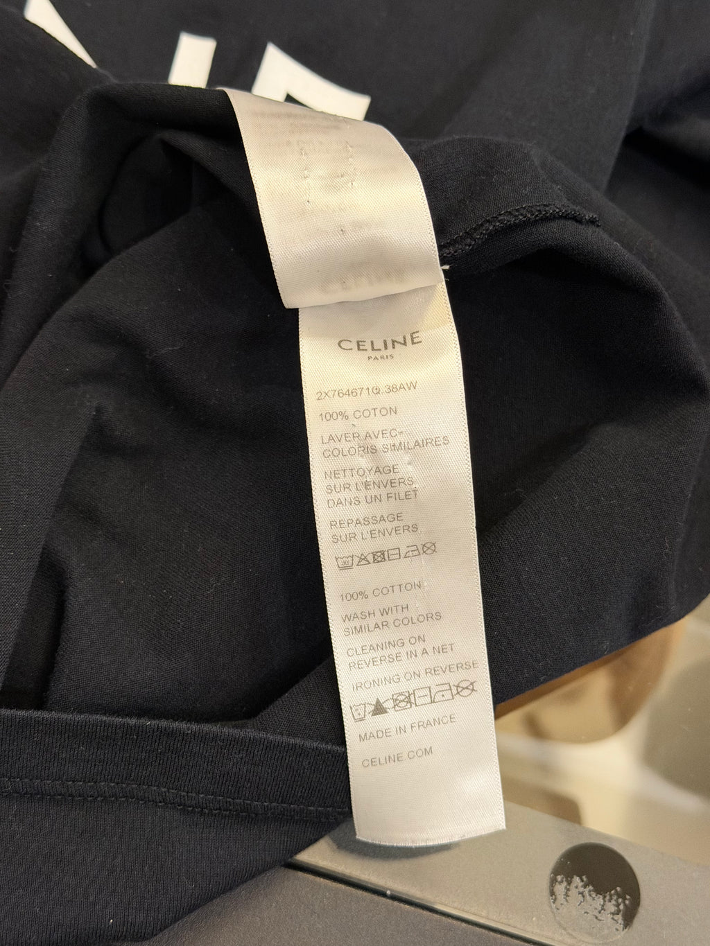 Celine Logo Print Tee - Black